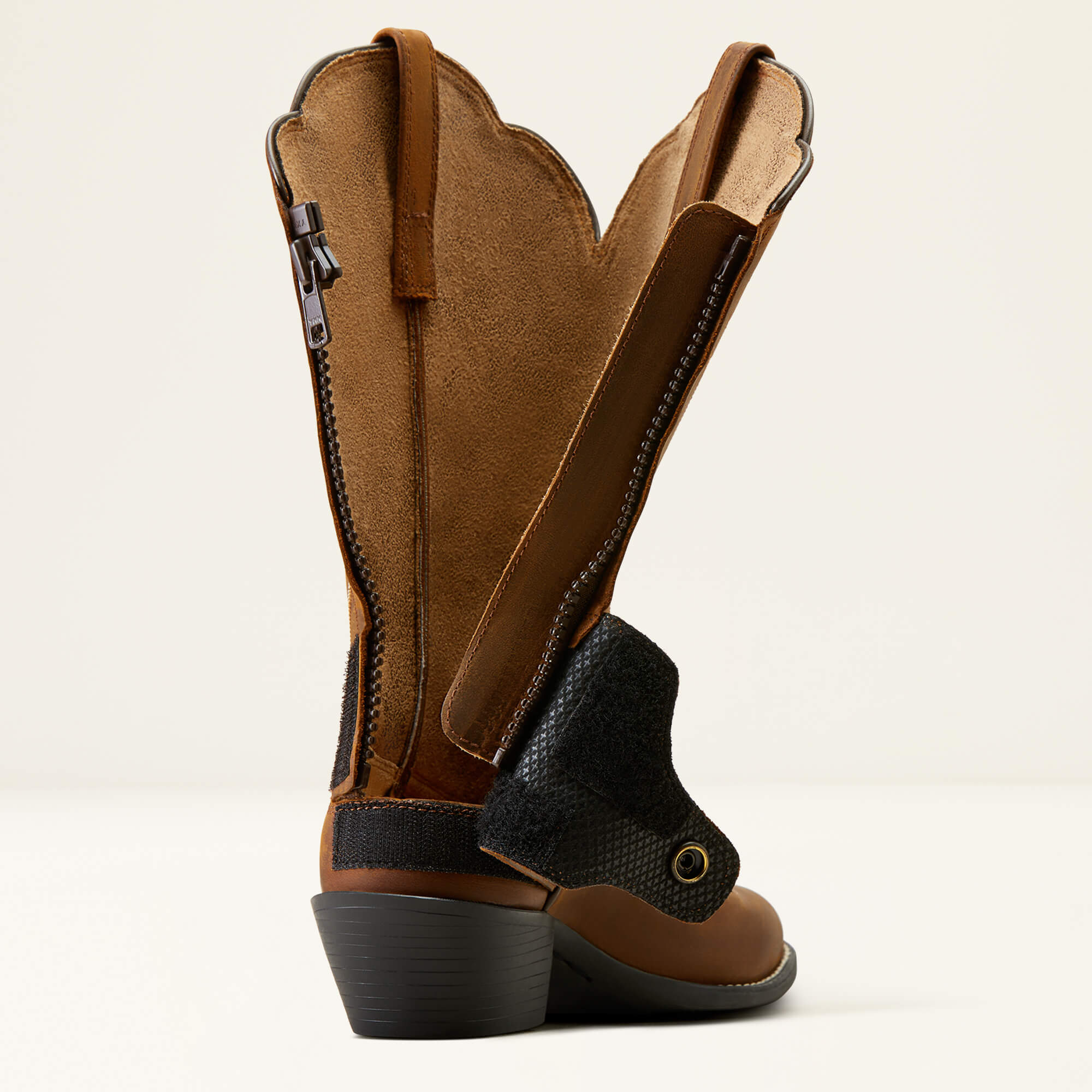 Heritage R Toe EZ Zip Western Boot 02 - DISTRESSED BROWN