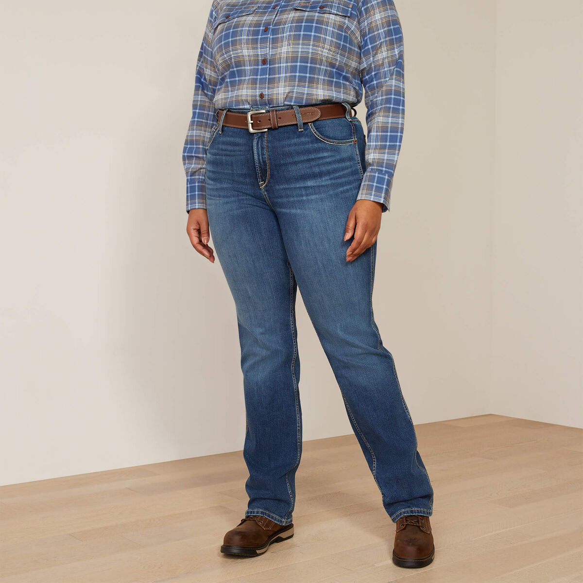 Rebar High Rise Riveter DuraStretch Straight Leg Jeans - La