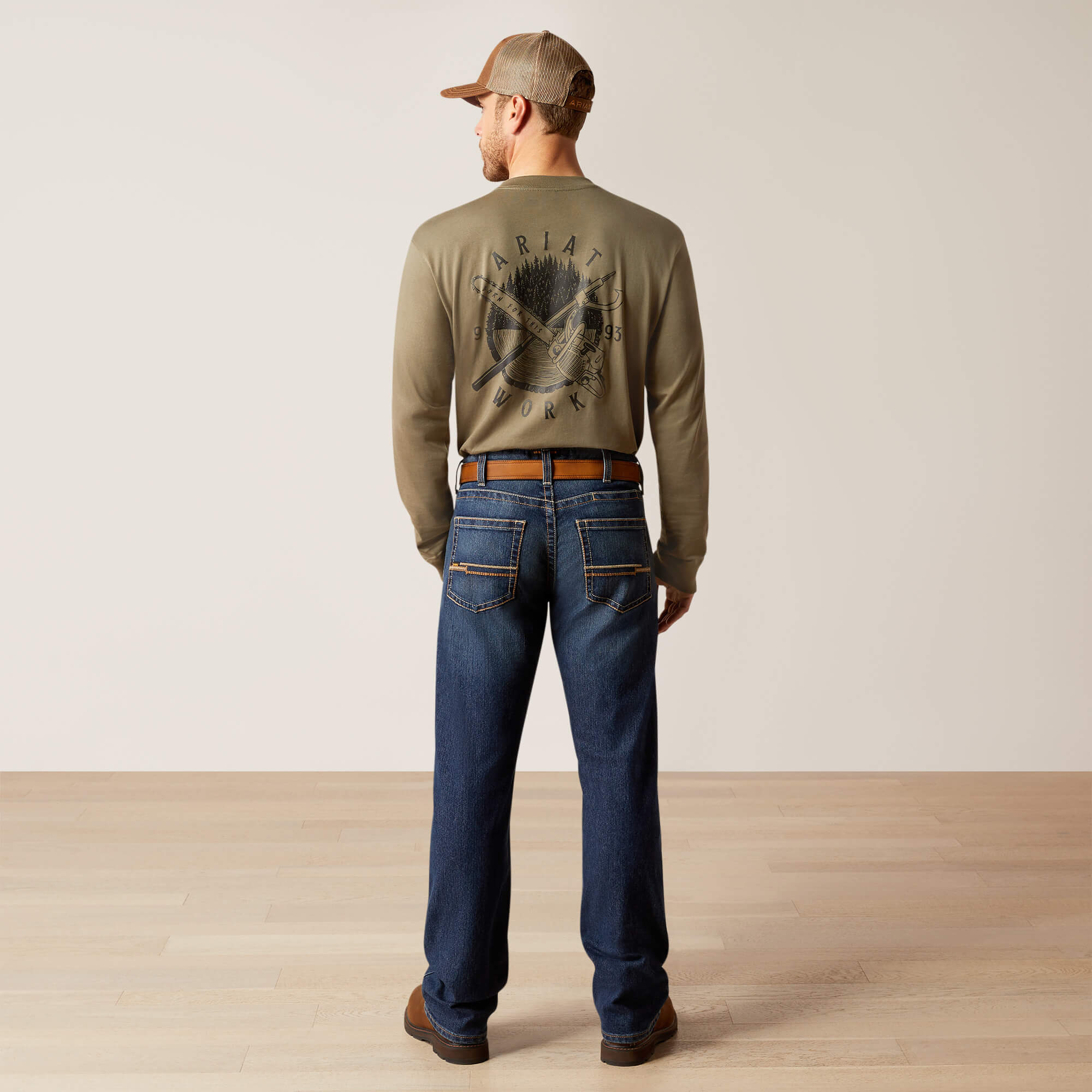 Rebar M5 Straight Rail DuraStretch Straight Leg Jeans Back - ENCINITAS