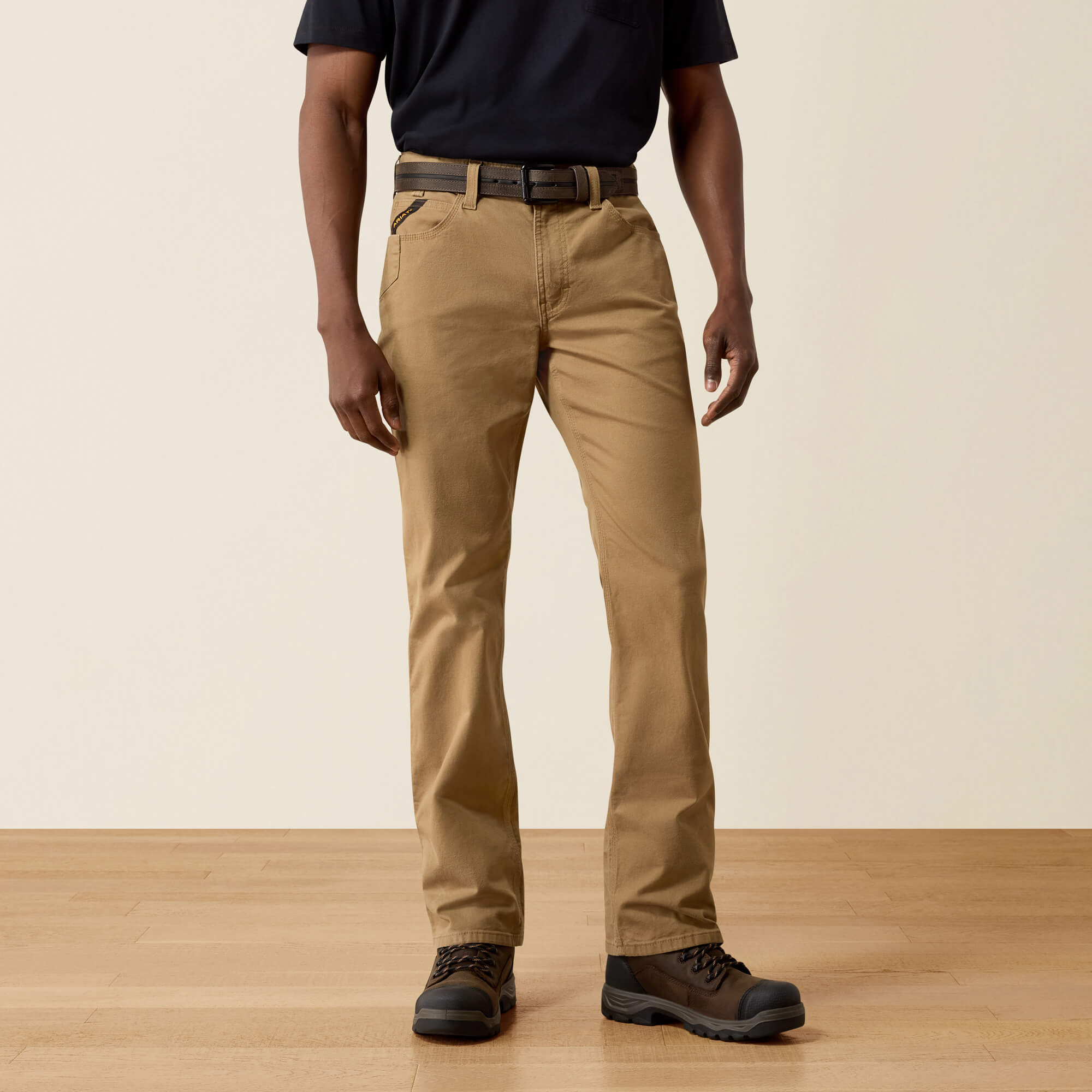 Rebar M5 Straight DuraStretch Made Tough Straight Pant Front - FIELD KHAKI