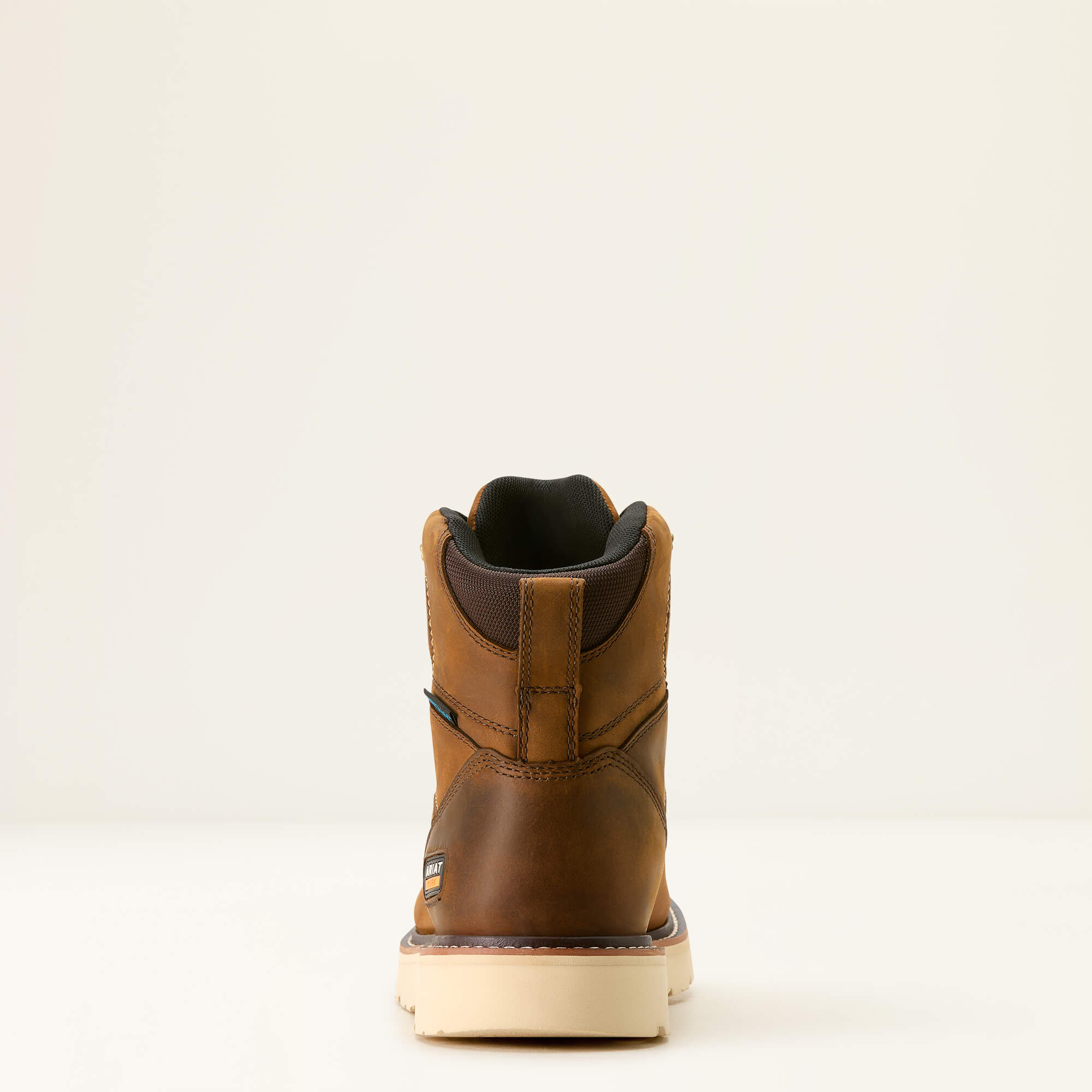 Rebar Wedge Moc Toe 6" Waterproof Work Boot Heel - DISTRESSED BROWN