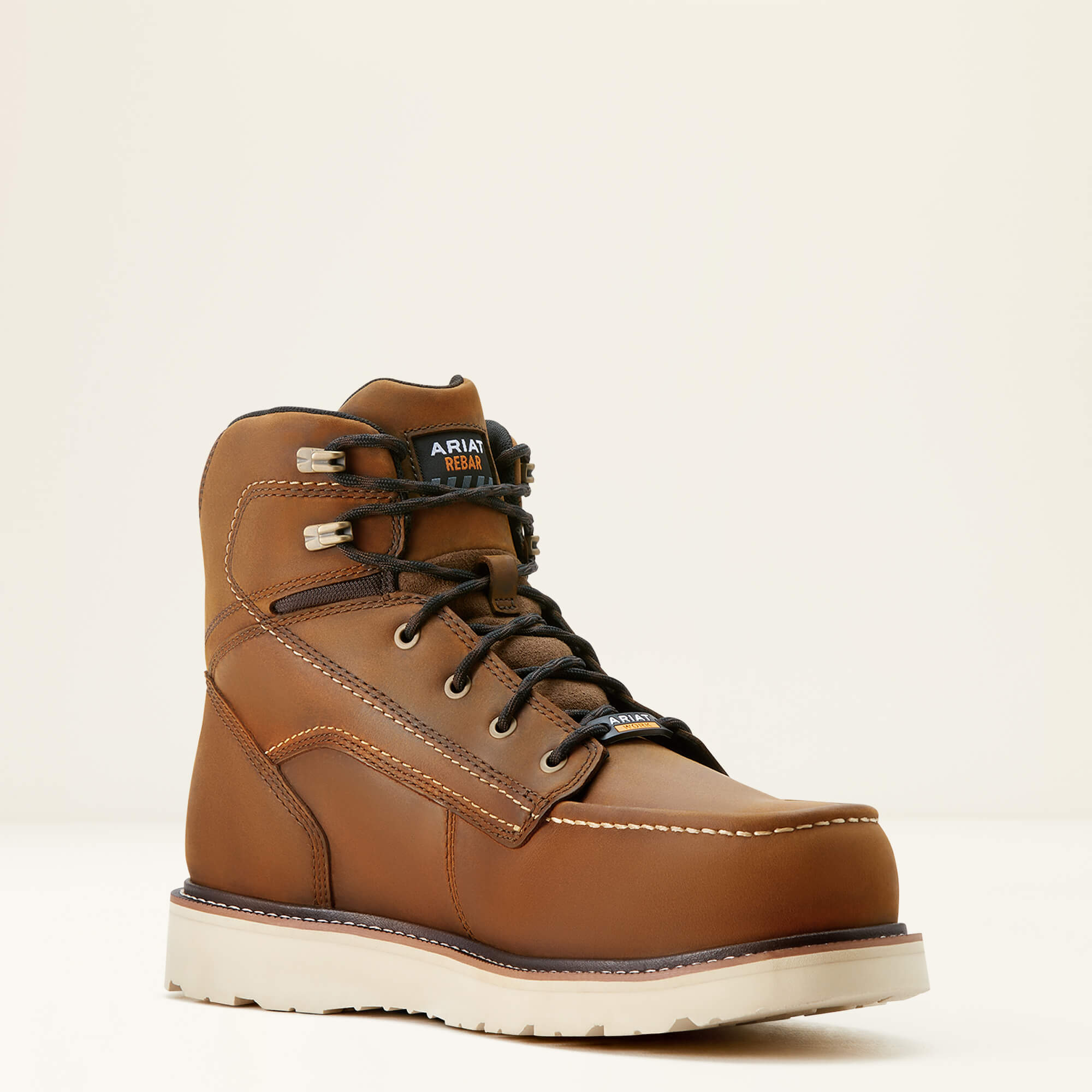 Rebar Wedge Moc Toe 6" Waterproof Composite Toe Work Boot Medial - DISTRESSED BROWN