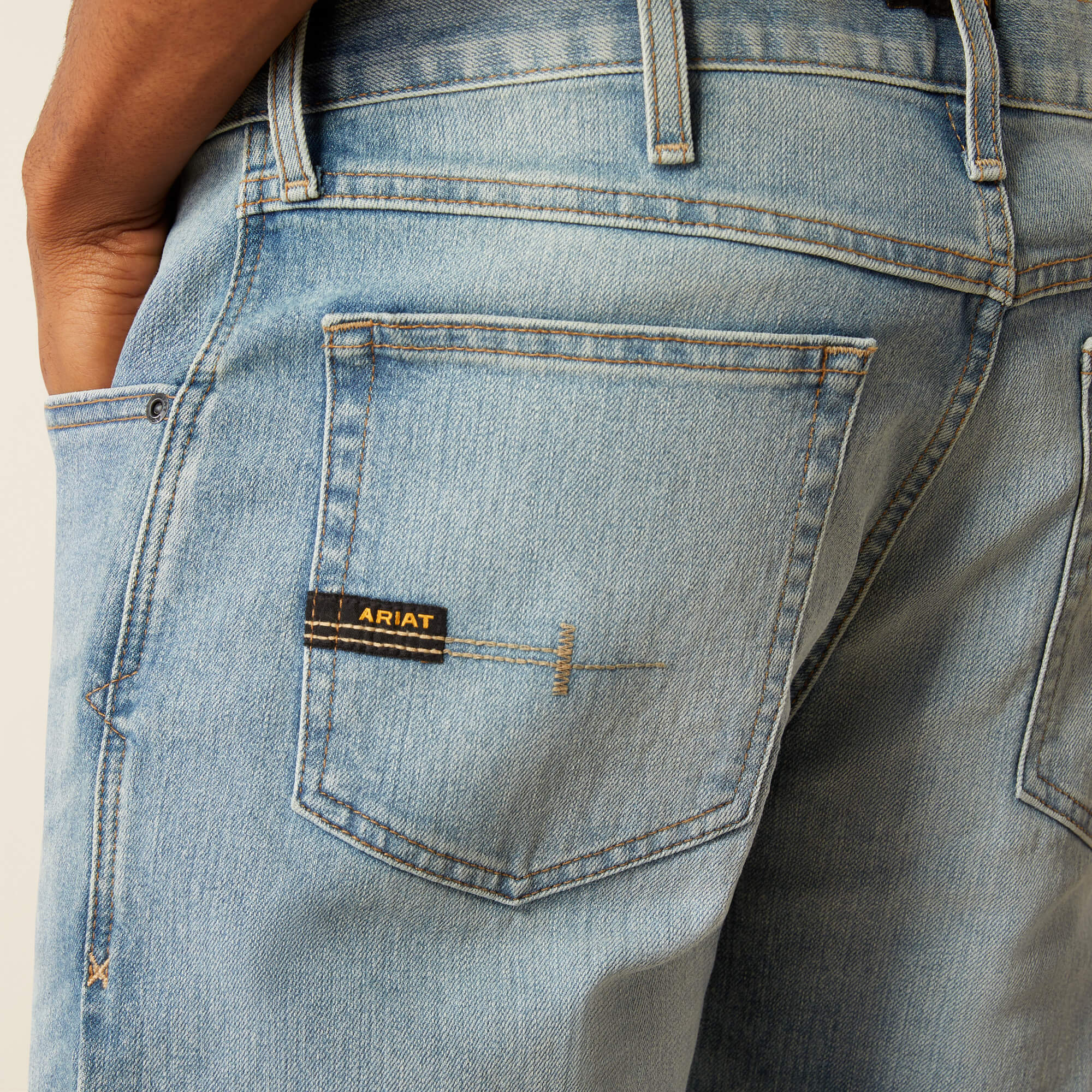 Rebar M4 Relaxed DuraStretch Basic Stackable Straight Leg Jean 01 - SHORELINE