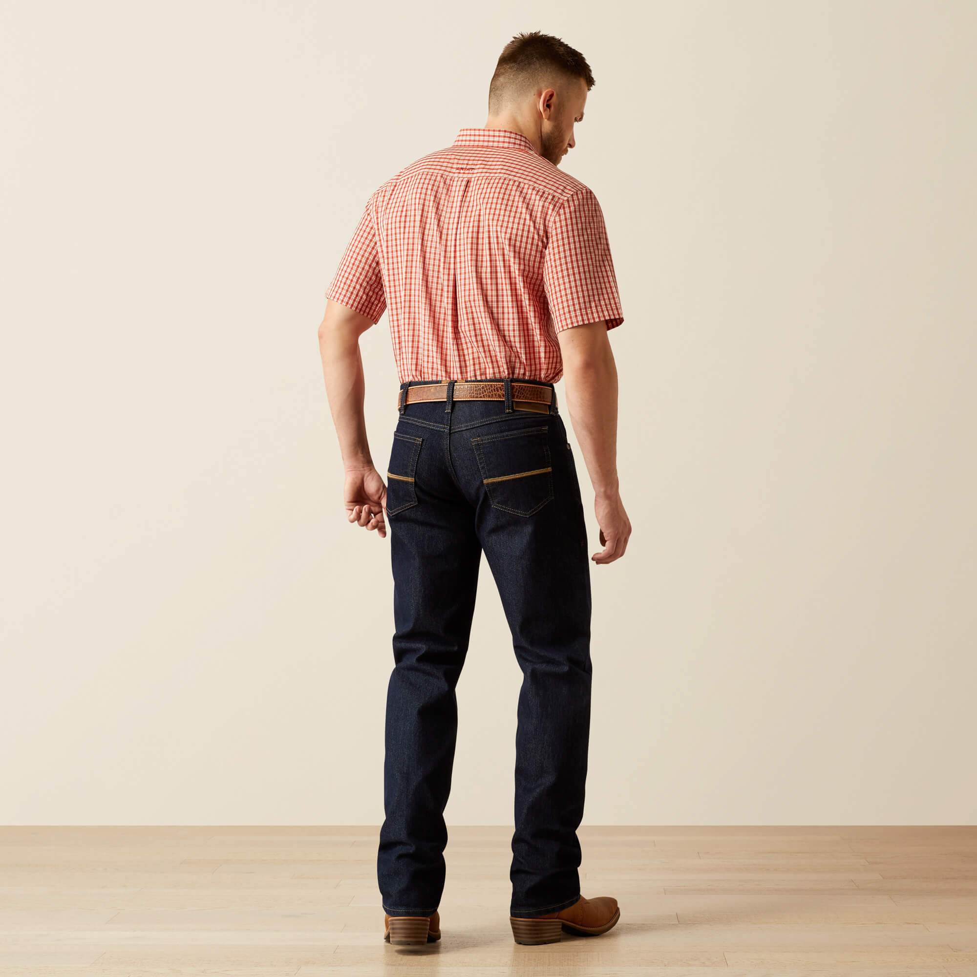 M2 Traditional Relaxed Pro Series Ray Boot Cut Jeans Back - RINSE