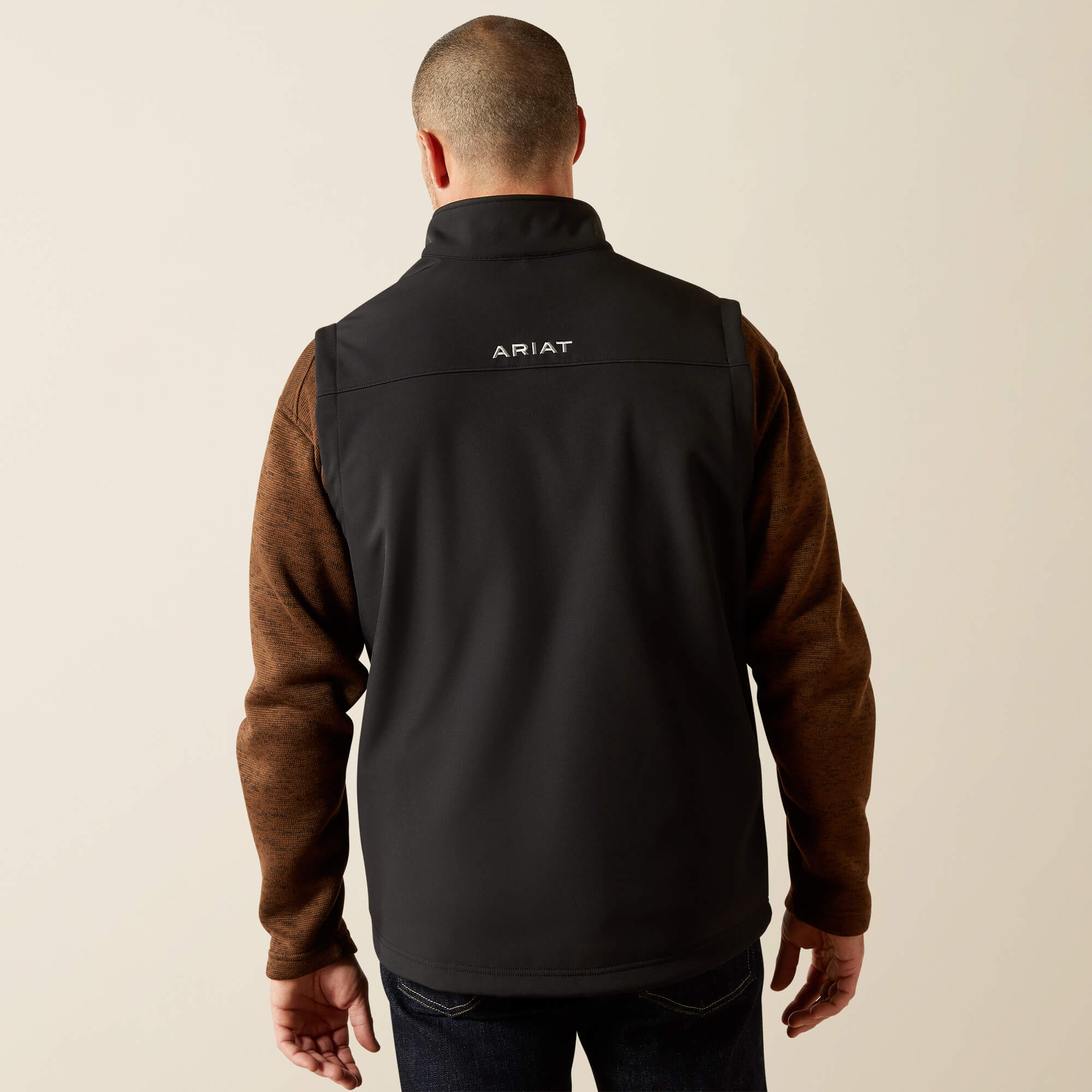 Vernon Softshell Vest Back - BLACK