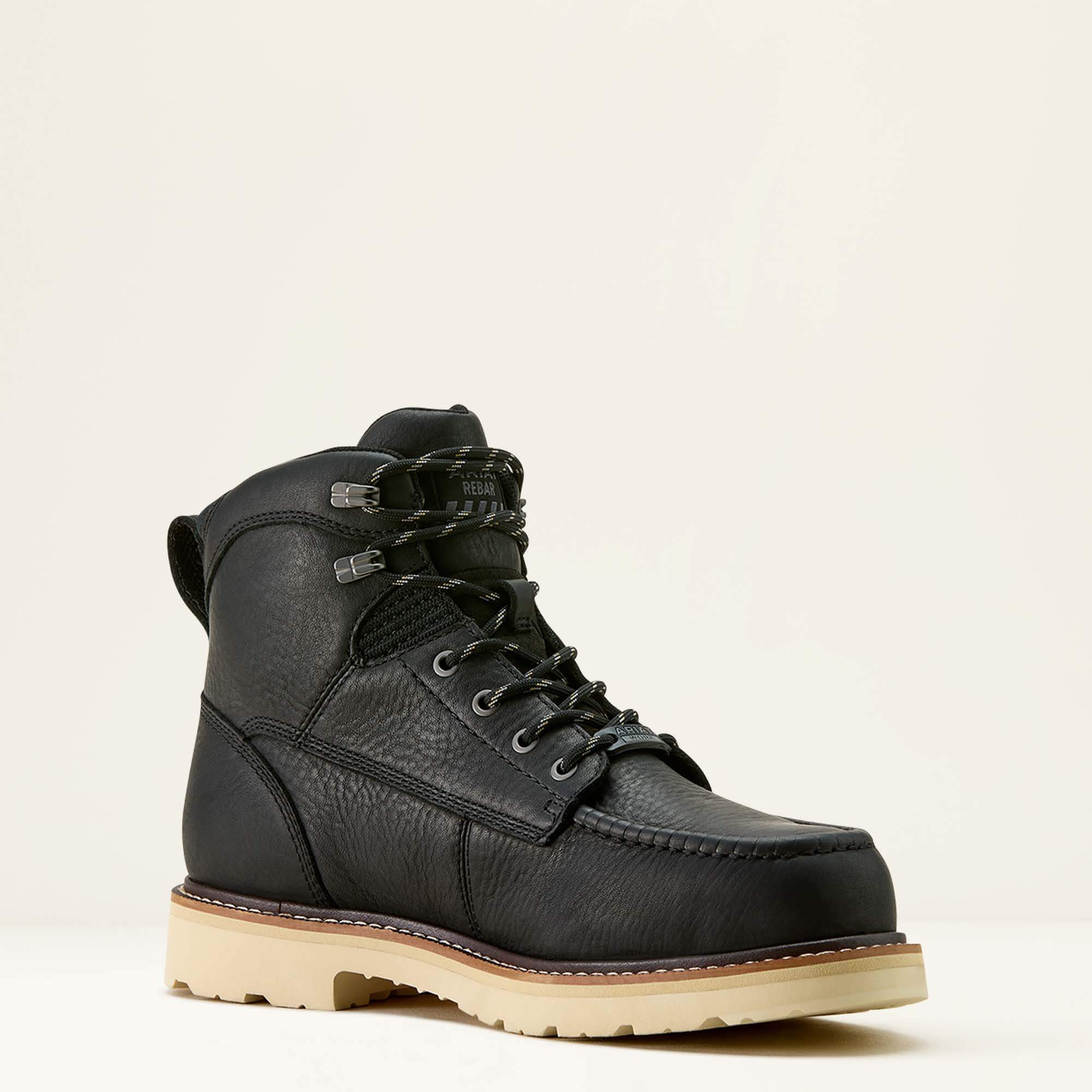Rebar Lift 6" Waterproof Composite Toe Work Boot Medial - BLACK