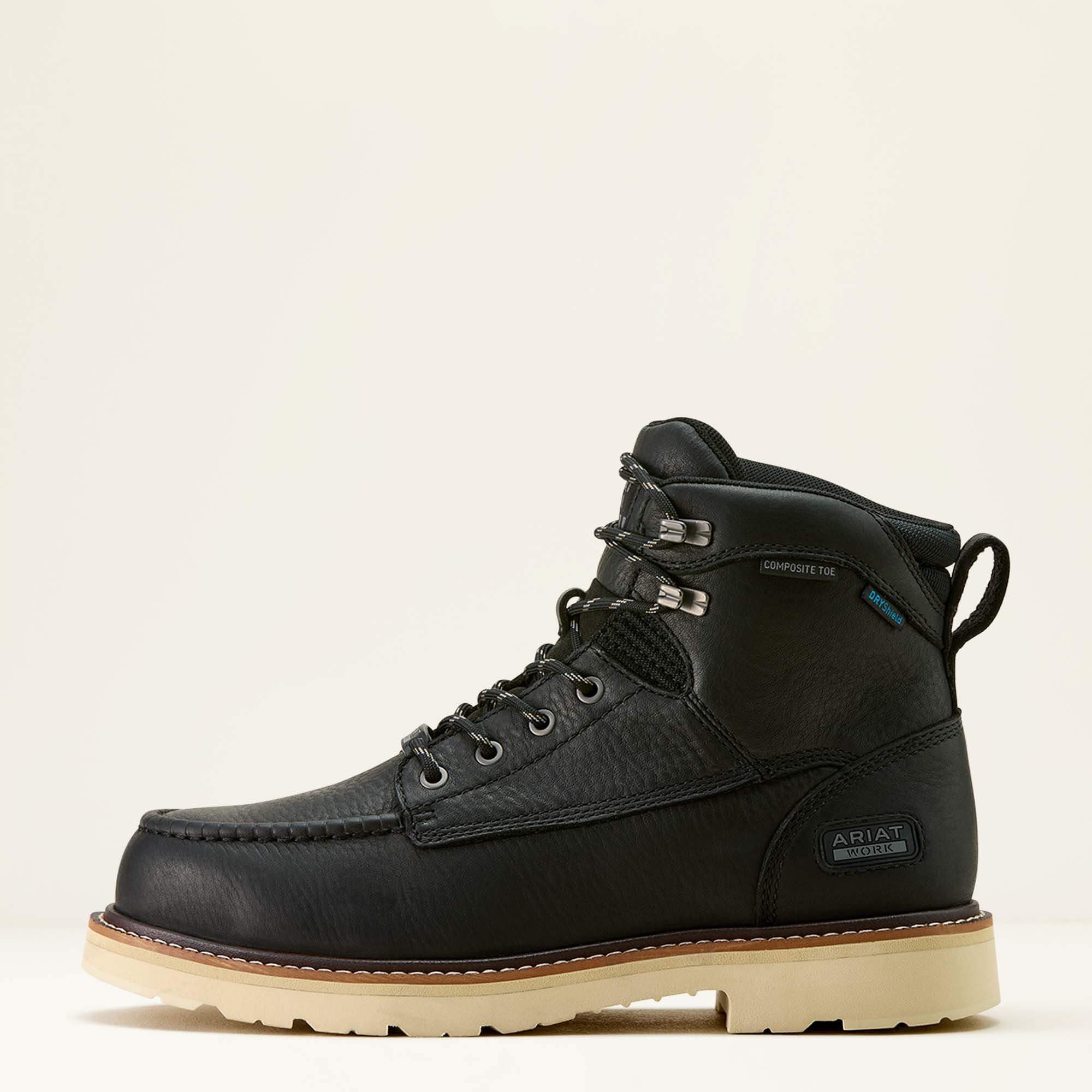 Rebar Lift 6" Waterproof Composite Toe Work Boot Side - BLACK