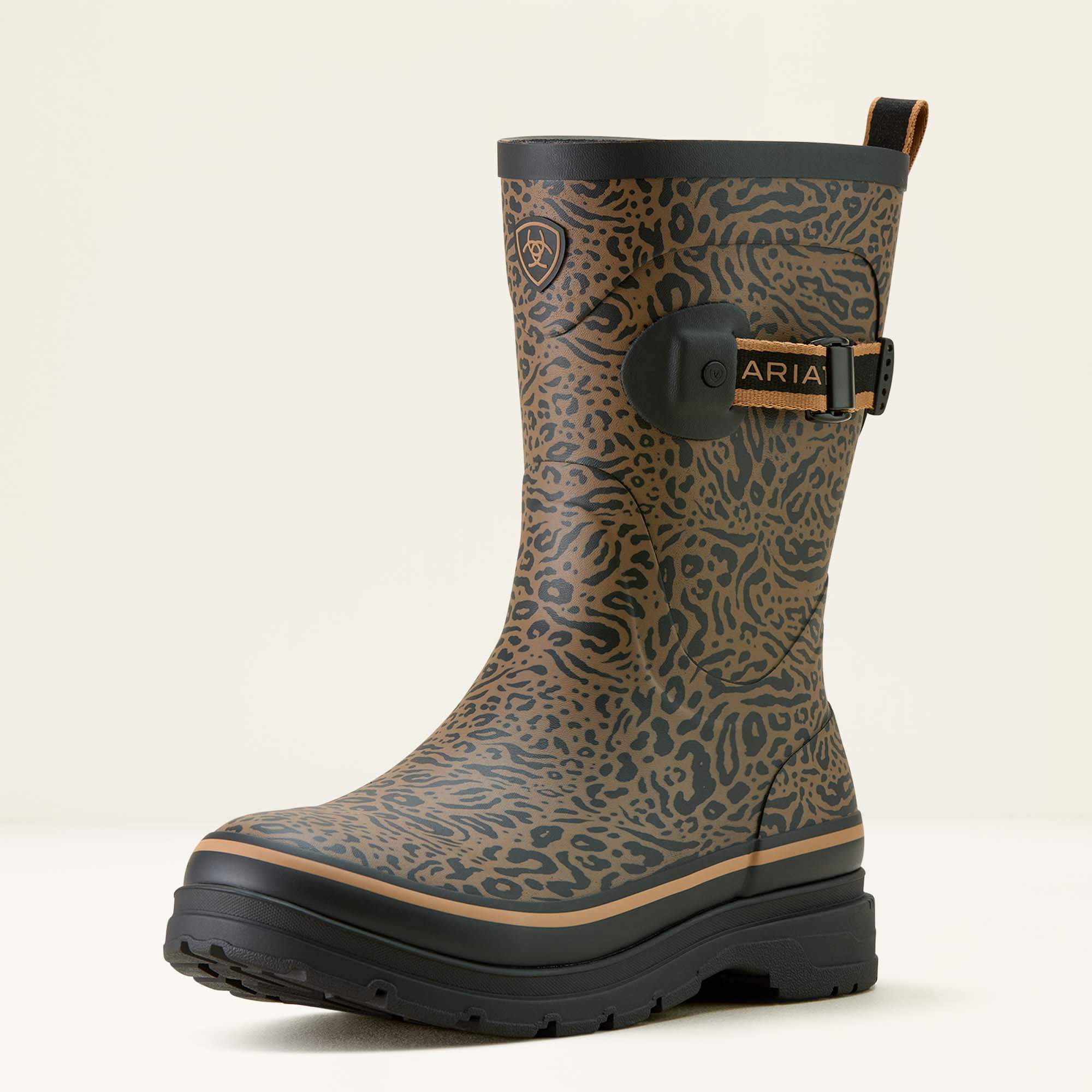 Kelmarsh Mid Rubber Boot 3-4 Front - OCELOT PRINT