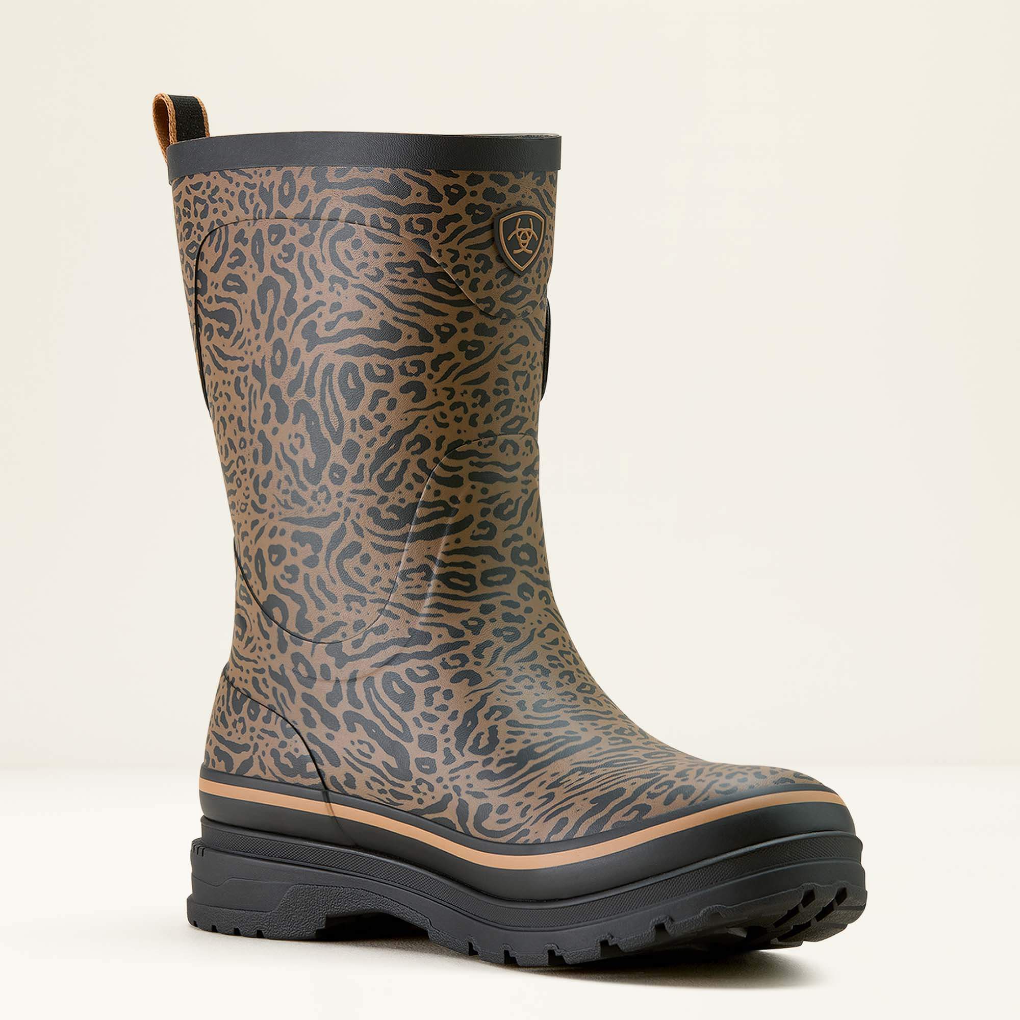 Kelmarsh Mid Rubber Boot Medial - OCELOT PRINT