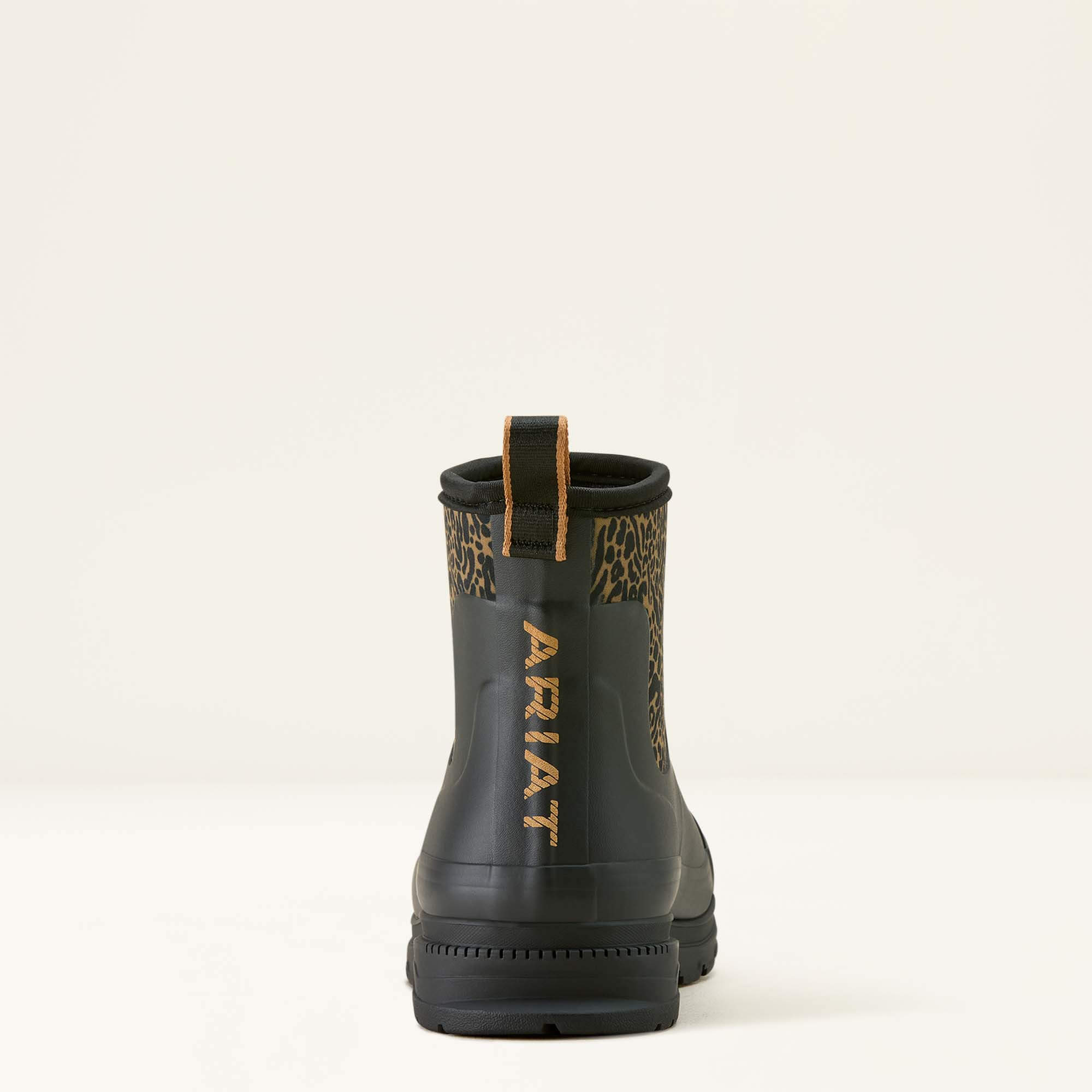 Kelmarsh Shortie Rubber Boot Heel - BLACK|OCELOT PRINT