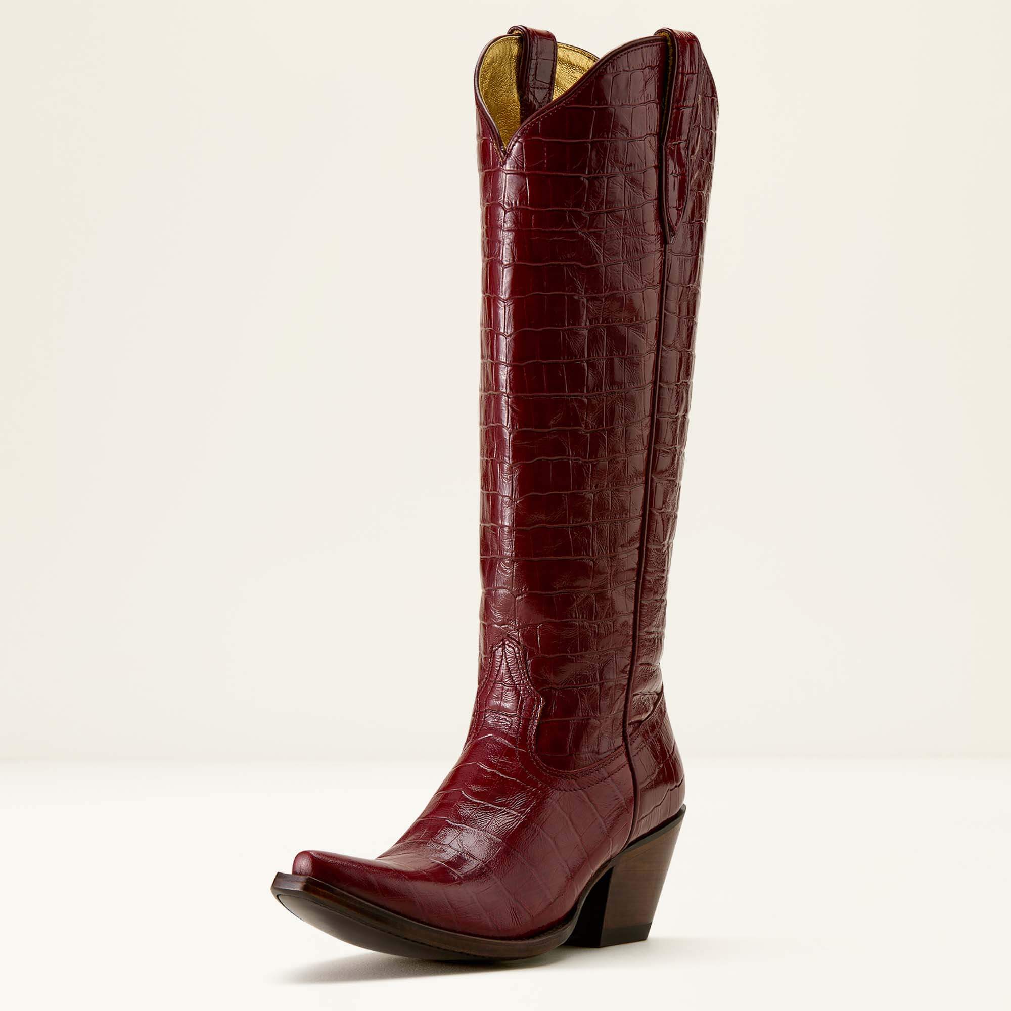 Casanova X Toe Western Boot 3-4 Front - LUXE DUBONNET CROC PRINT