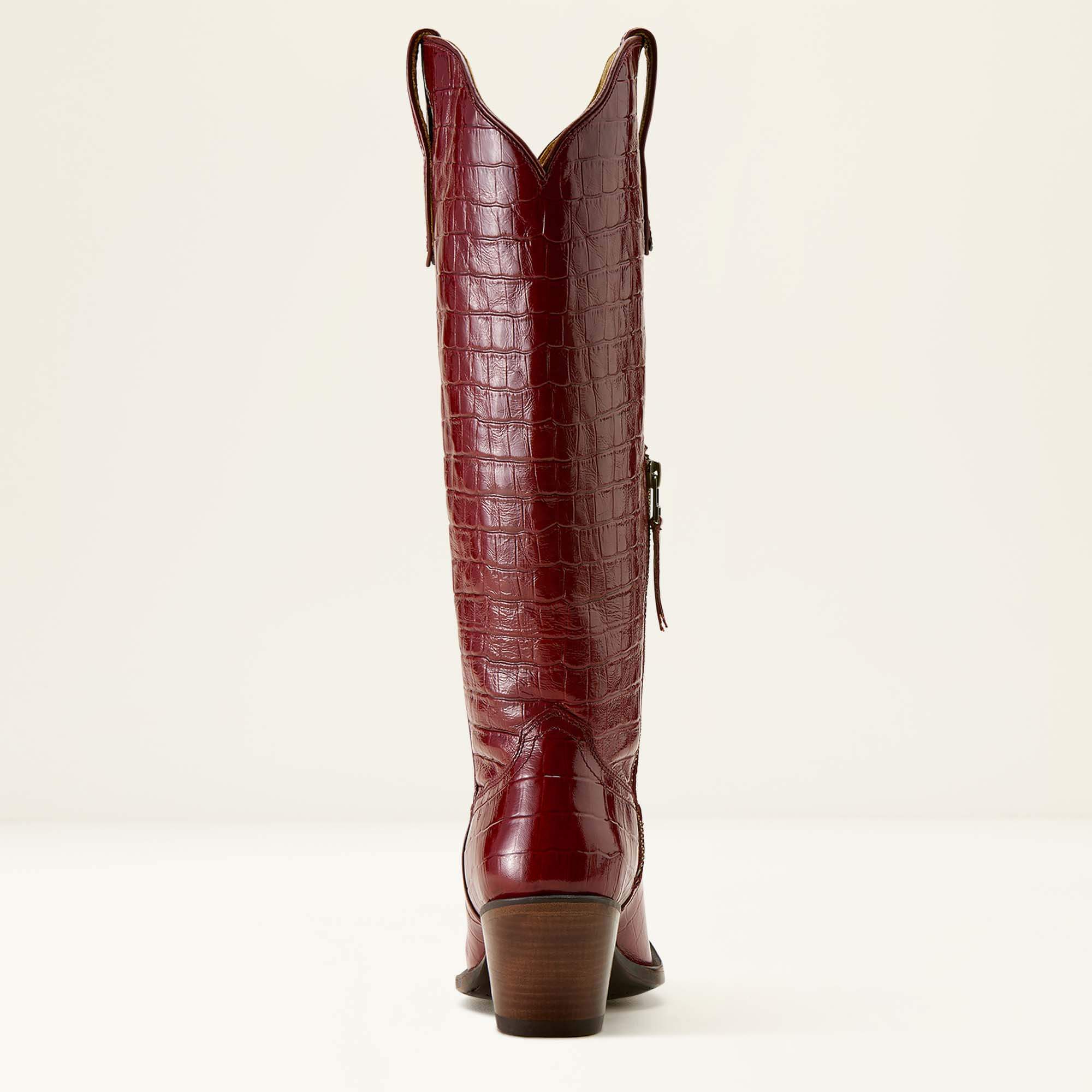 Casanova X Toe Western Boot Heel - LUXE DUBONNET CROC PRINT