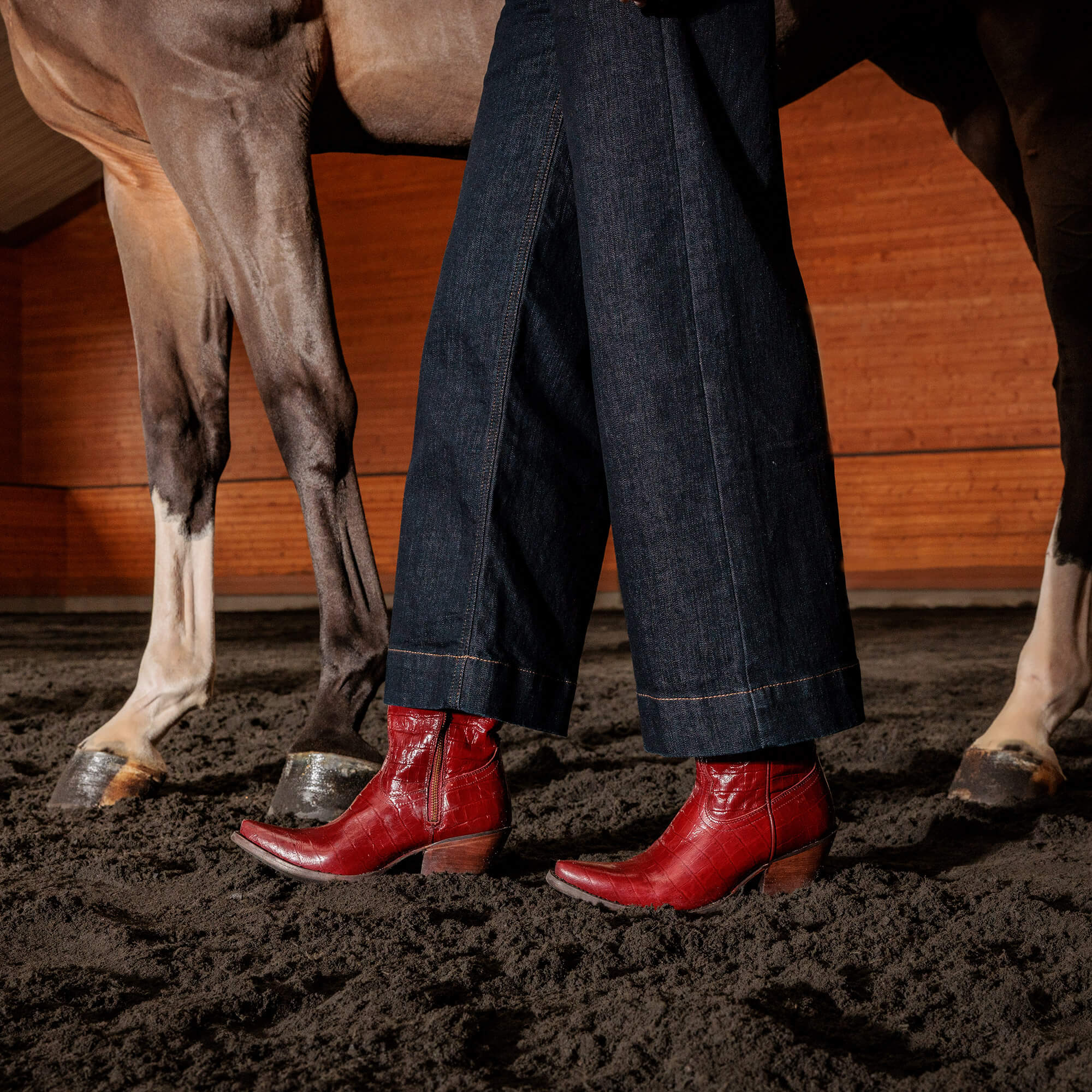 Casanova X Toe Western Boot Lifestyle - LUXE DUBONNET CROC PRINT