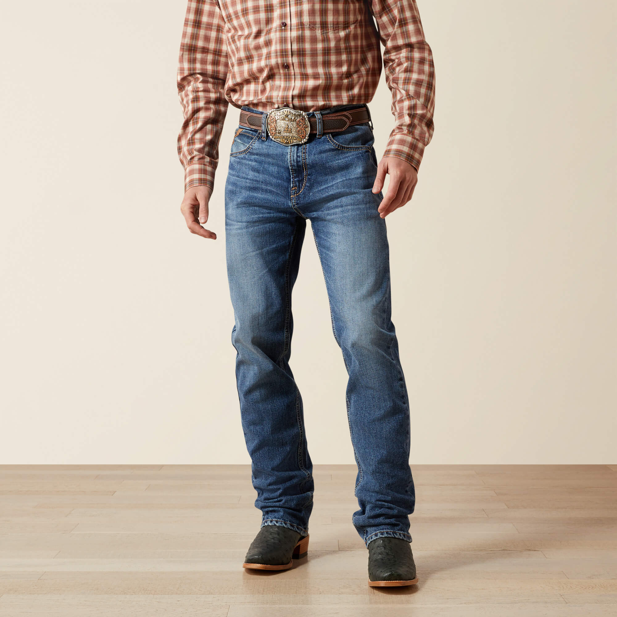 M7 Slim Rebel Classic Rise Straight Leg Jeans Front - LIVERMORE