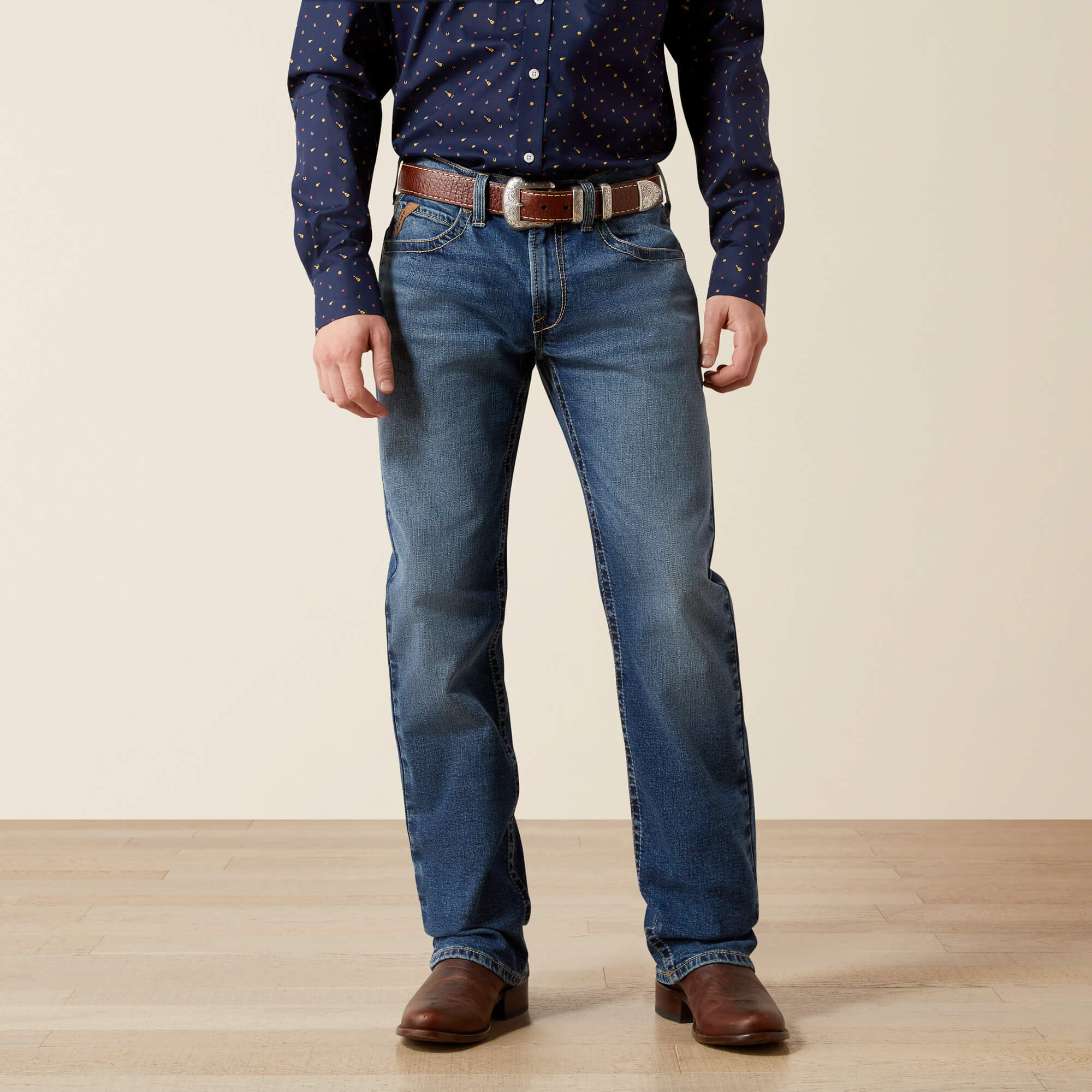 M5 Straight Calico Straight Leg Jean Front - CARLOS