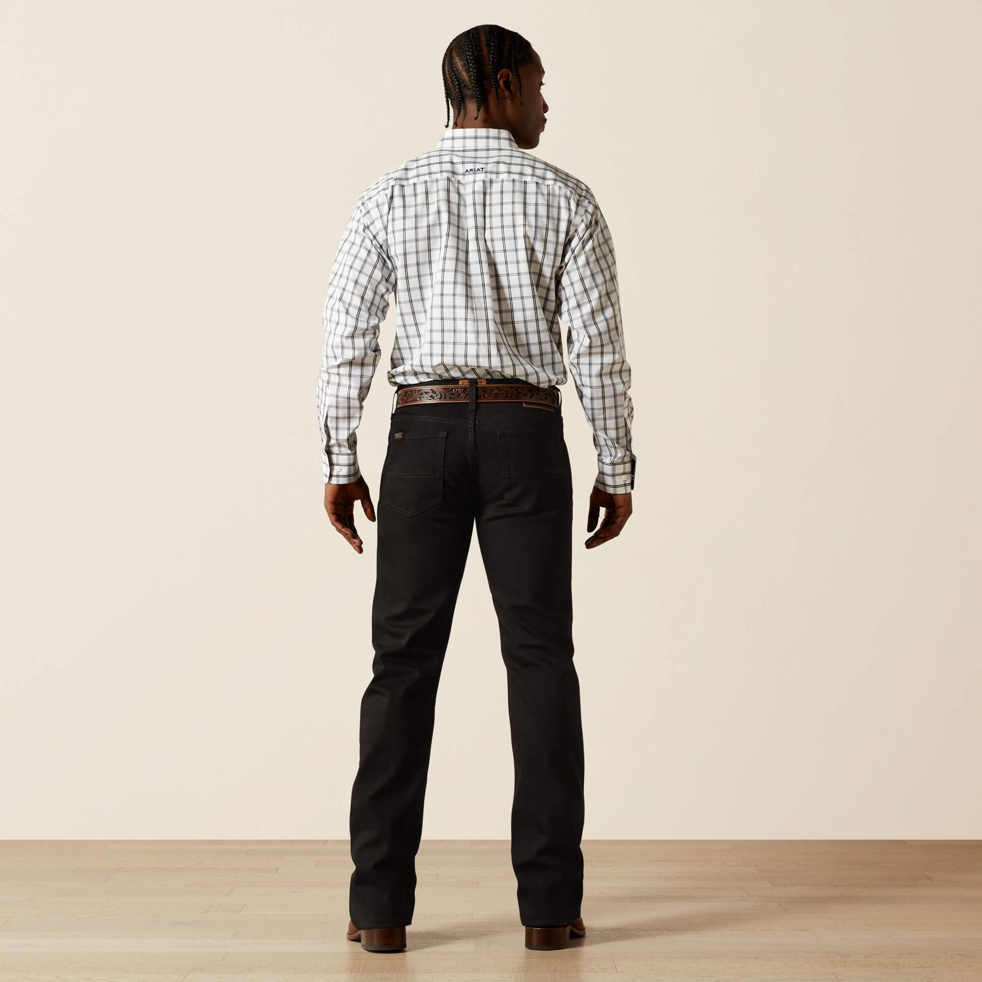 M4 Relaxed Hansen Boot Cut Jeans Back - BLACK