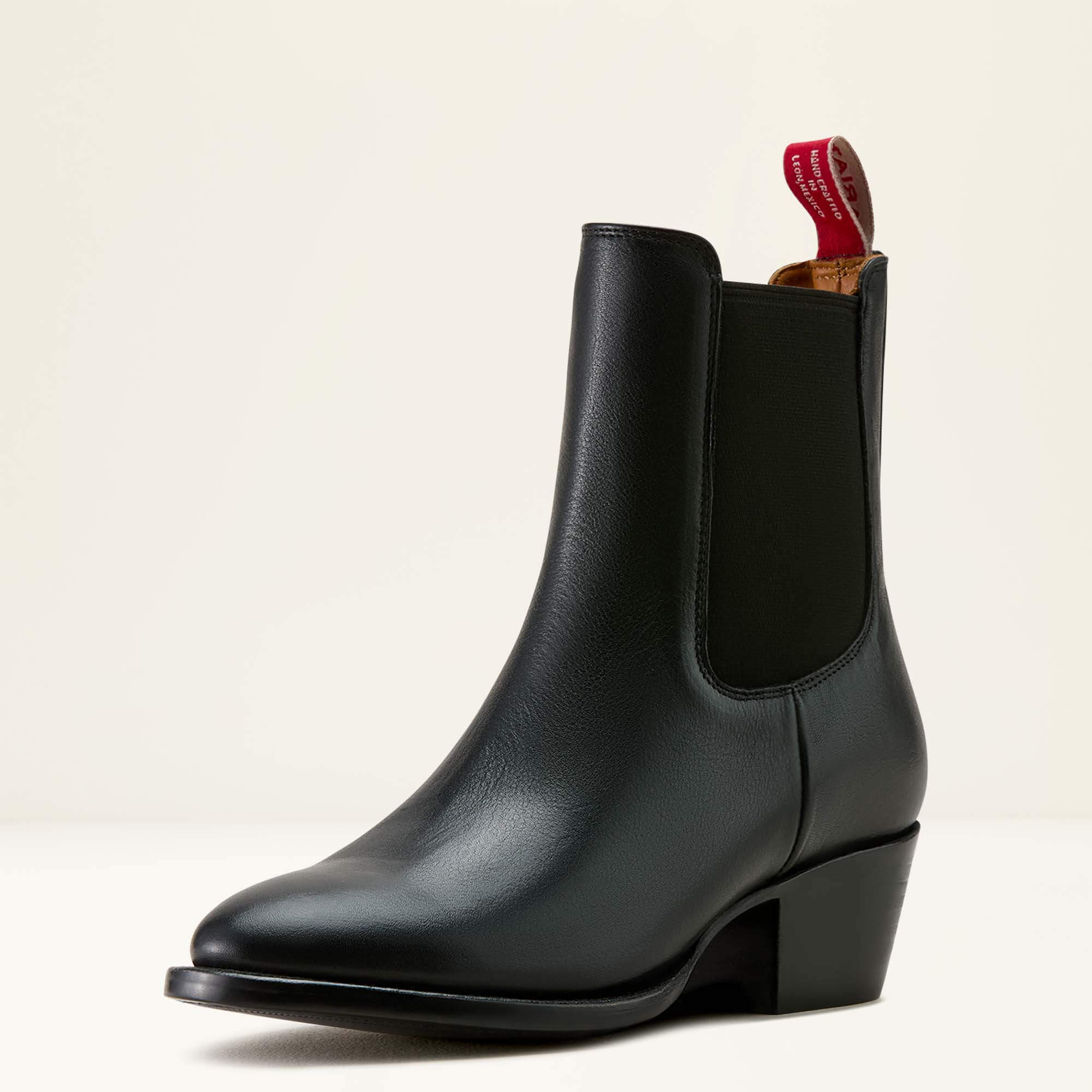 Bench Made Eleanor Almond Toe Chelsea Boot 3-4 Front - CARBON BLACK