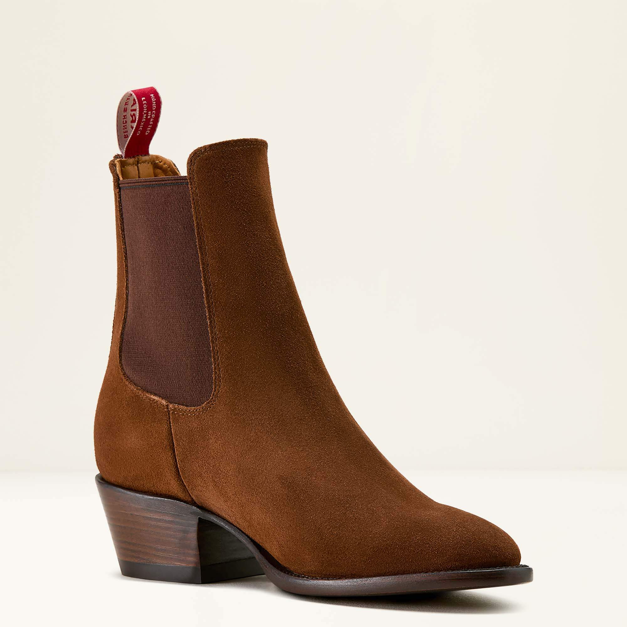 Bench Made Eleanor Almond Toe Chelsea Boot Medial - CHESTNUT SUEDE