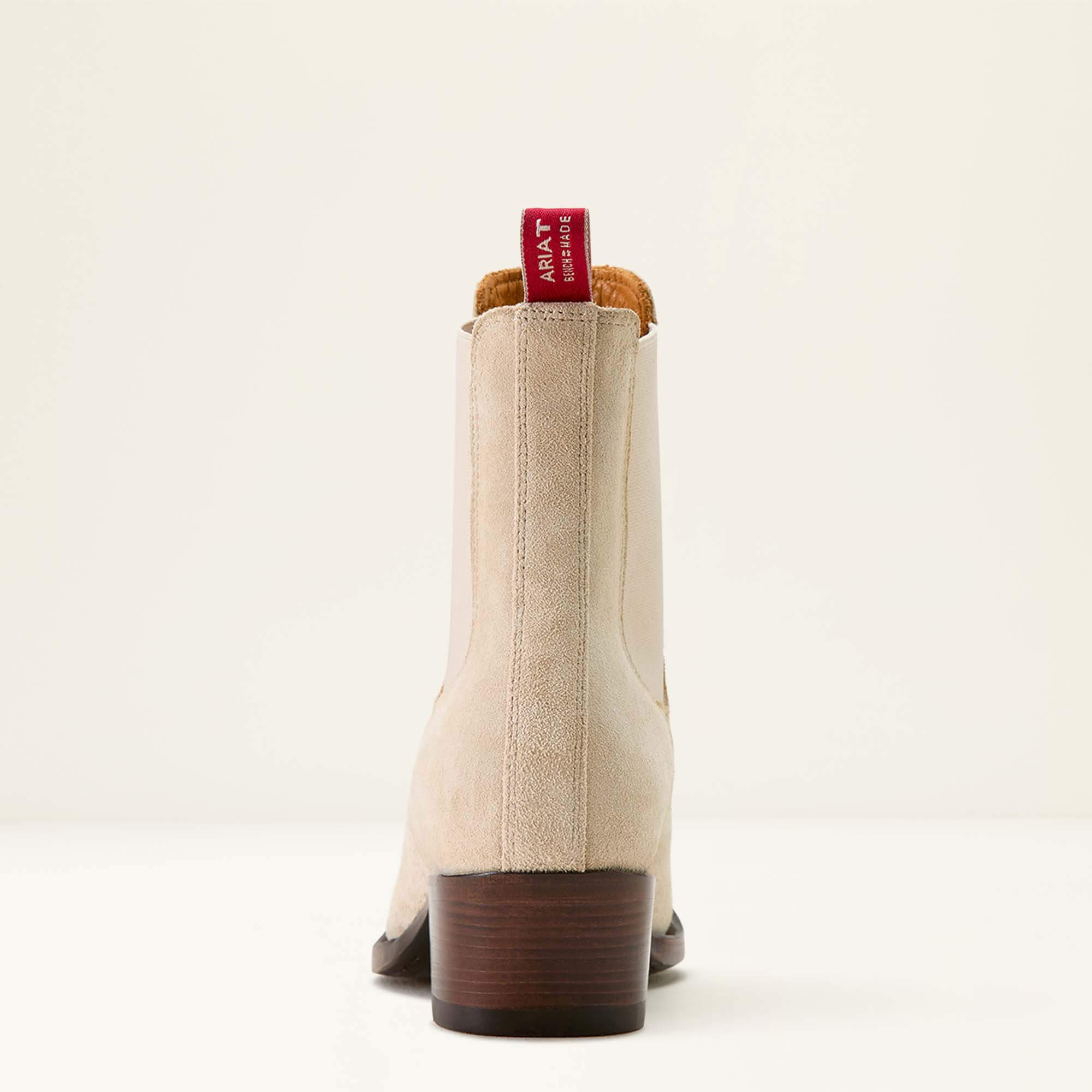 Bench Made Eleanor Almond Toe Chelsea Boot Heel - LIGHT FAWN SUEDE