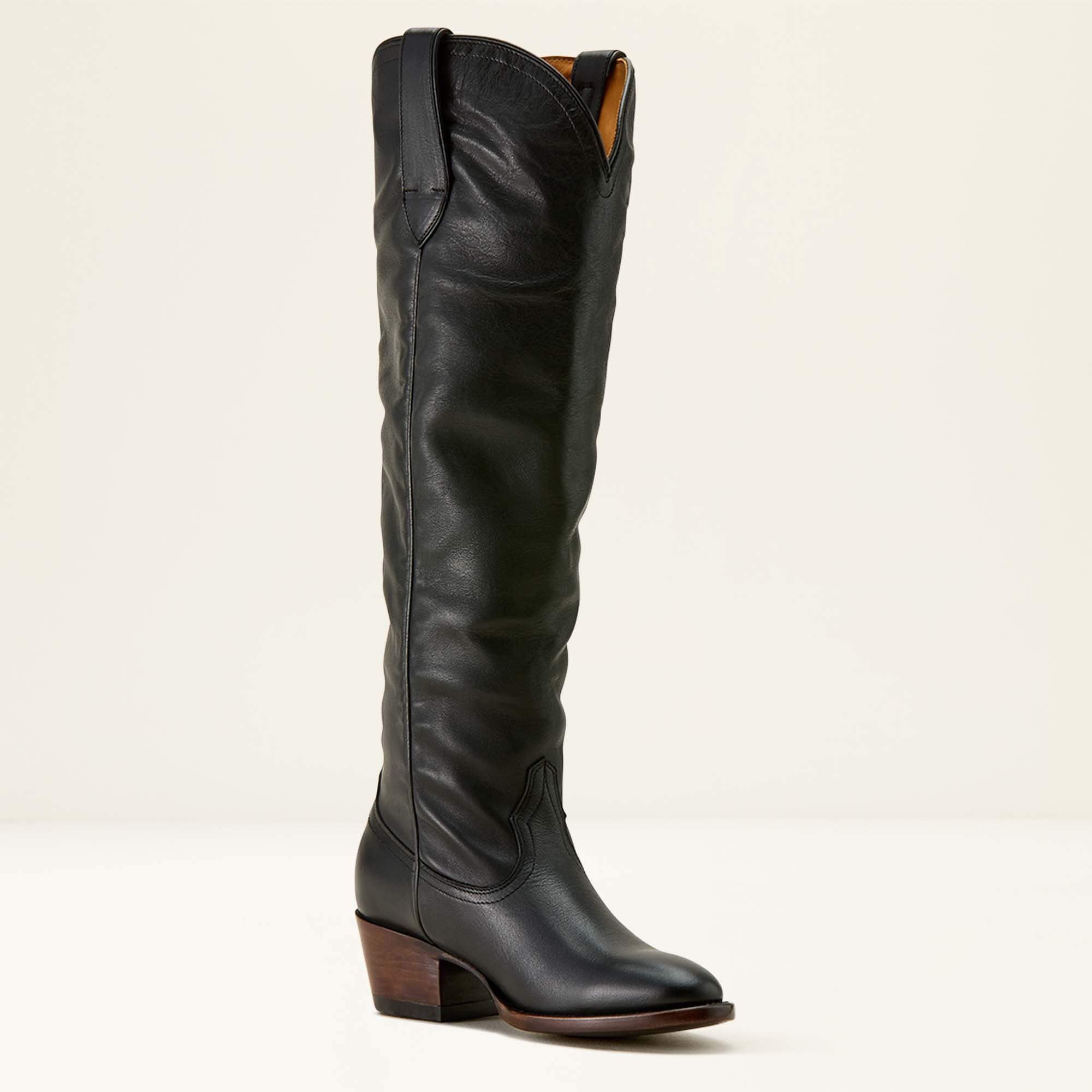 Bench Made Chaney Almond Toe Western Boot Medial - CARBON BLACK
