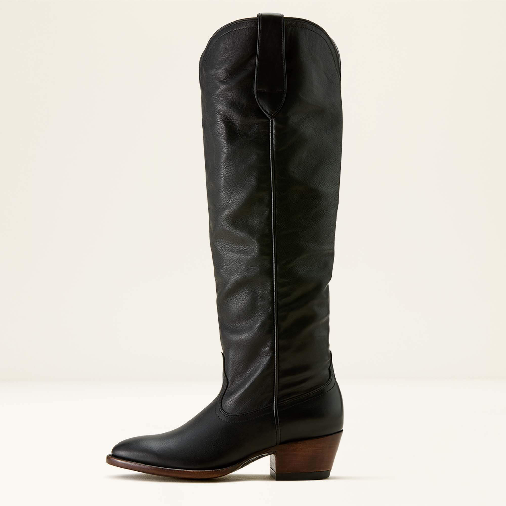 Bench Made Chaney Almond Toe Western Boot Side - CARBON BLACK