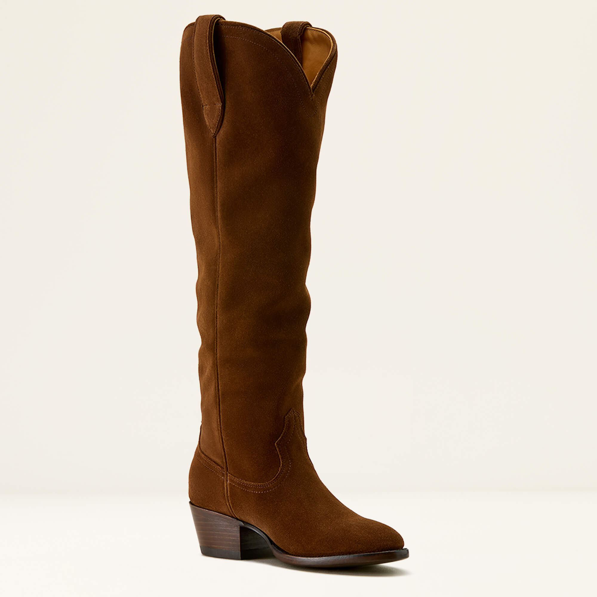 Bench Made Chaney Almond Toe Western Boot Medial - CHESTNUT SUEDE