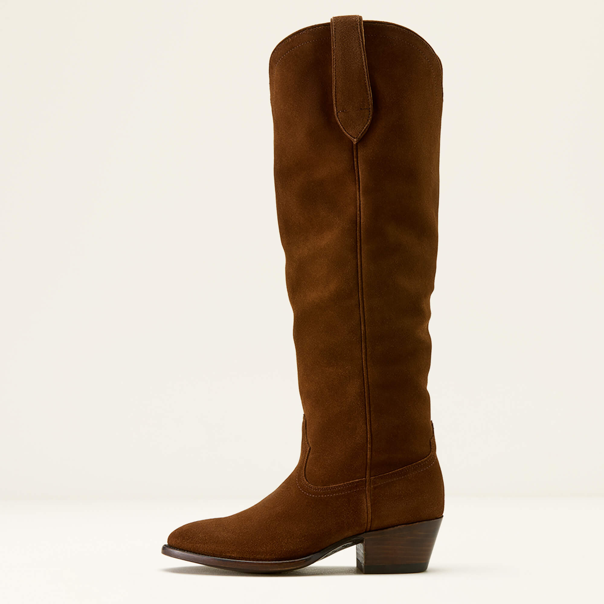Bench Made Chaney Almond Toe Western Boot Side - CHESTNUT SUEDE