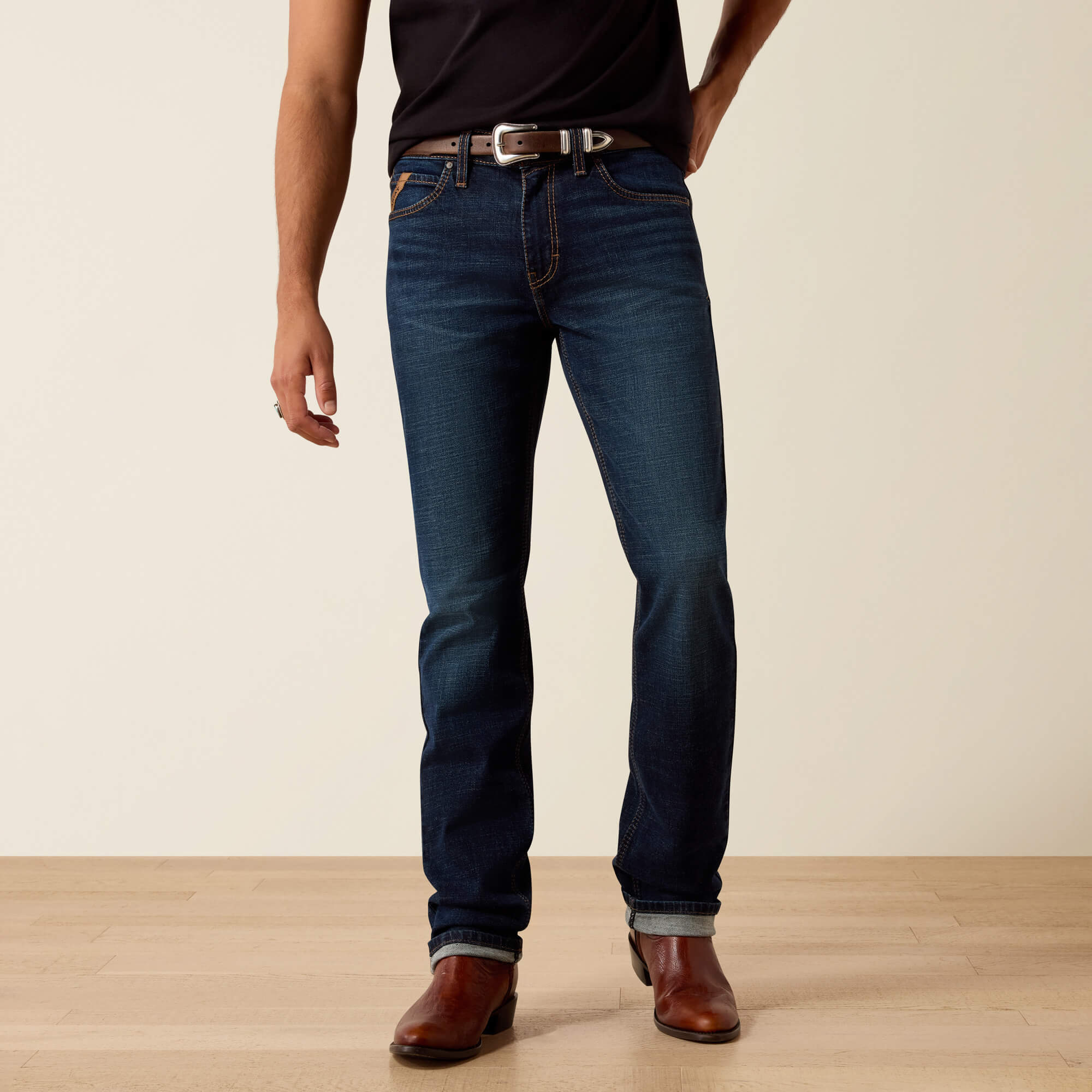 M8 Modern Brock Slim Straight Leg Jeans Front - LANGSTON