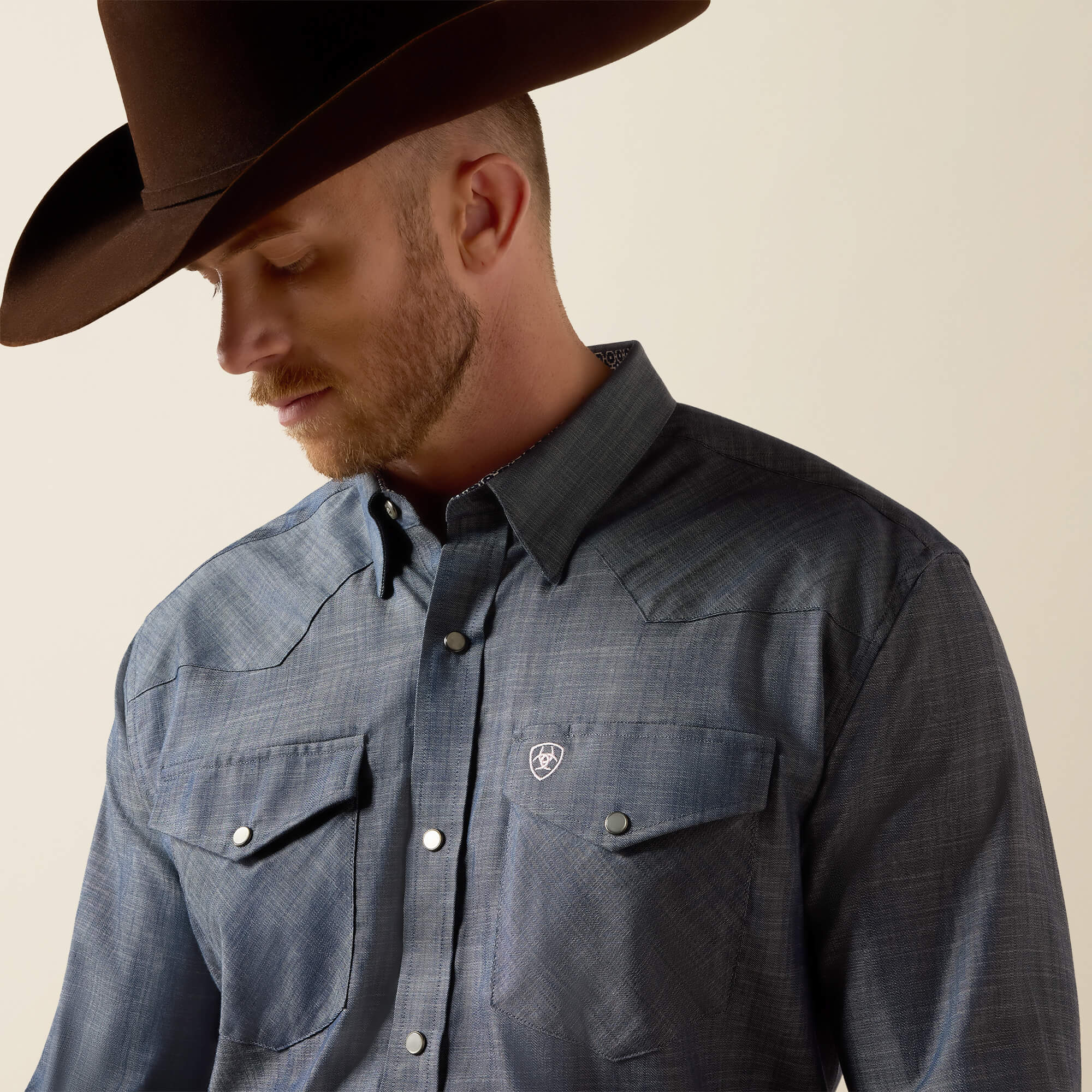 Wrinkle Free Refined Slub Classic Fit Shirt 01 - CHAMBRAY BLUE REFINED SLUB
