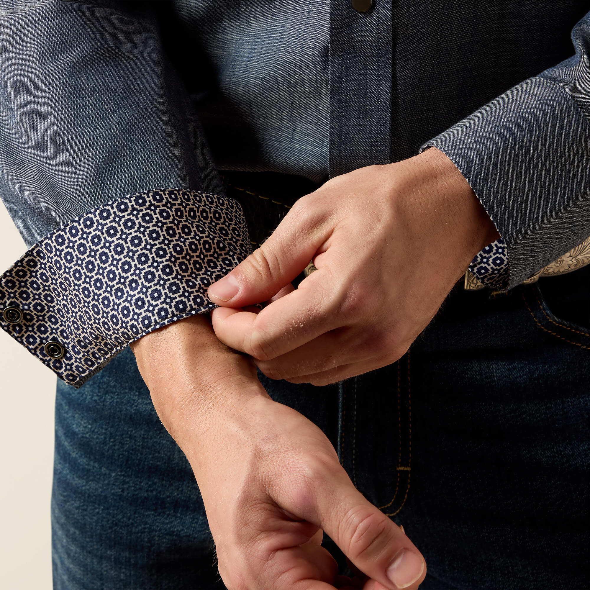 Wrinkle Free Refined Slub Classic Fit Shirt 02 - CHAMBRAY BLUE REFINED SLUB