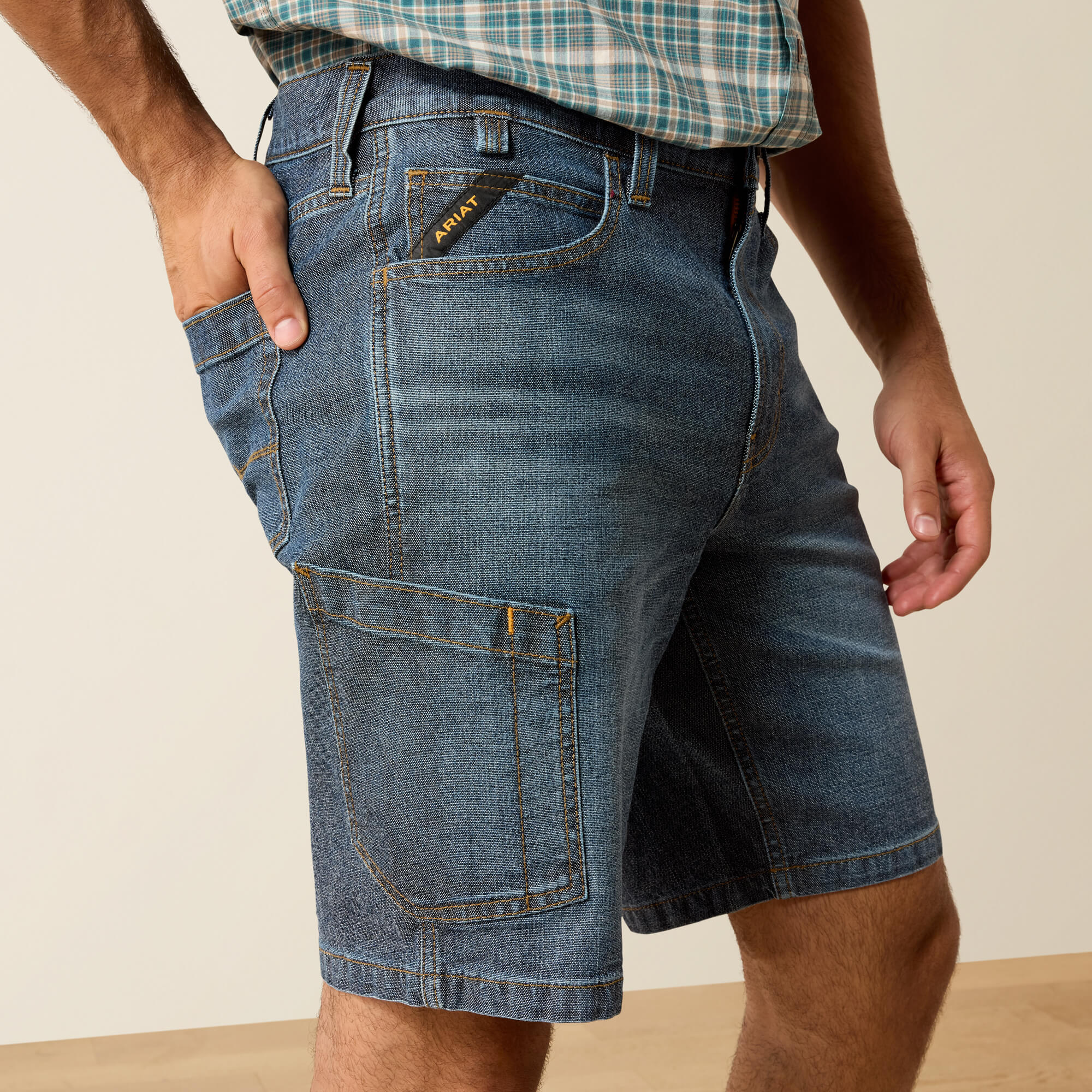 Rebar M4 Relaxed Denim 10" DuraStretch Shorts 01 - KLAMATH