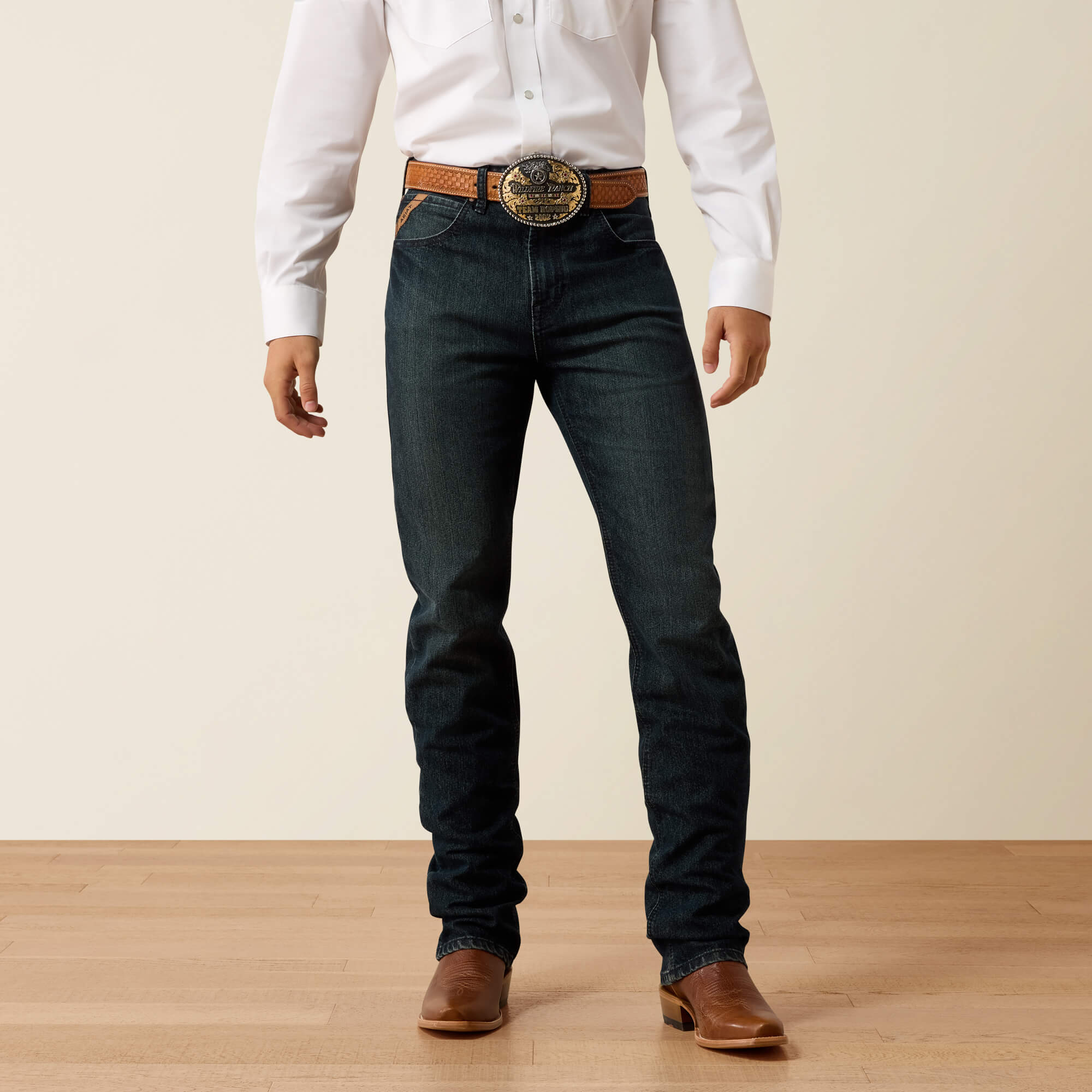 M7 Slim Hansen Classic Rise Straight Leg Jeans Front - BLACKSTONE
