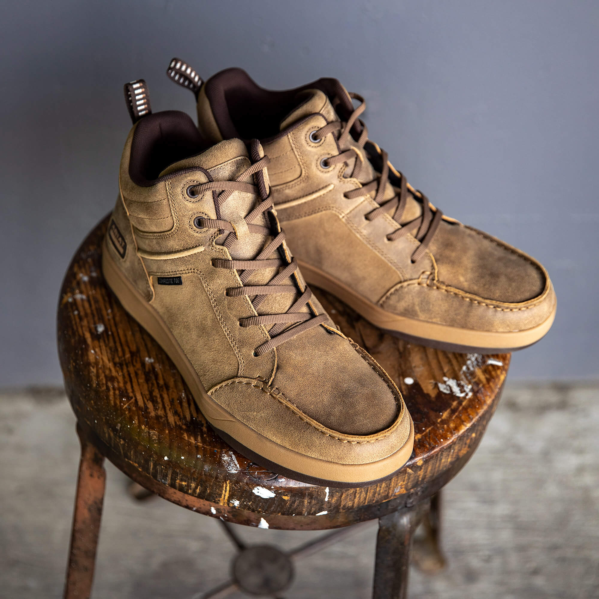 Outmatch Mid Composite Toe Work Shoe Lifestyle - BROWN BOMBER