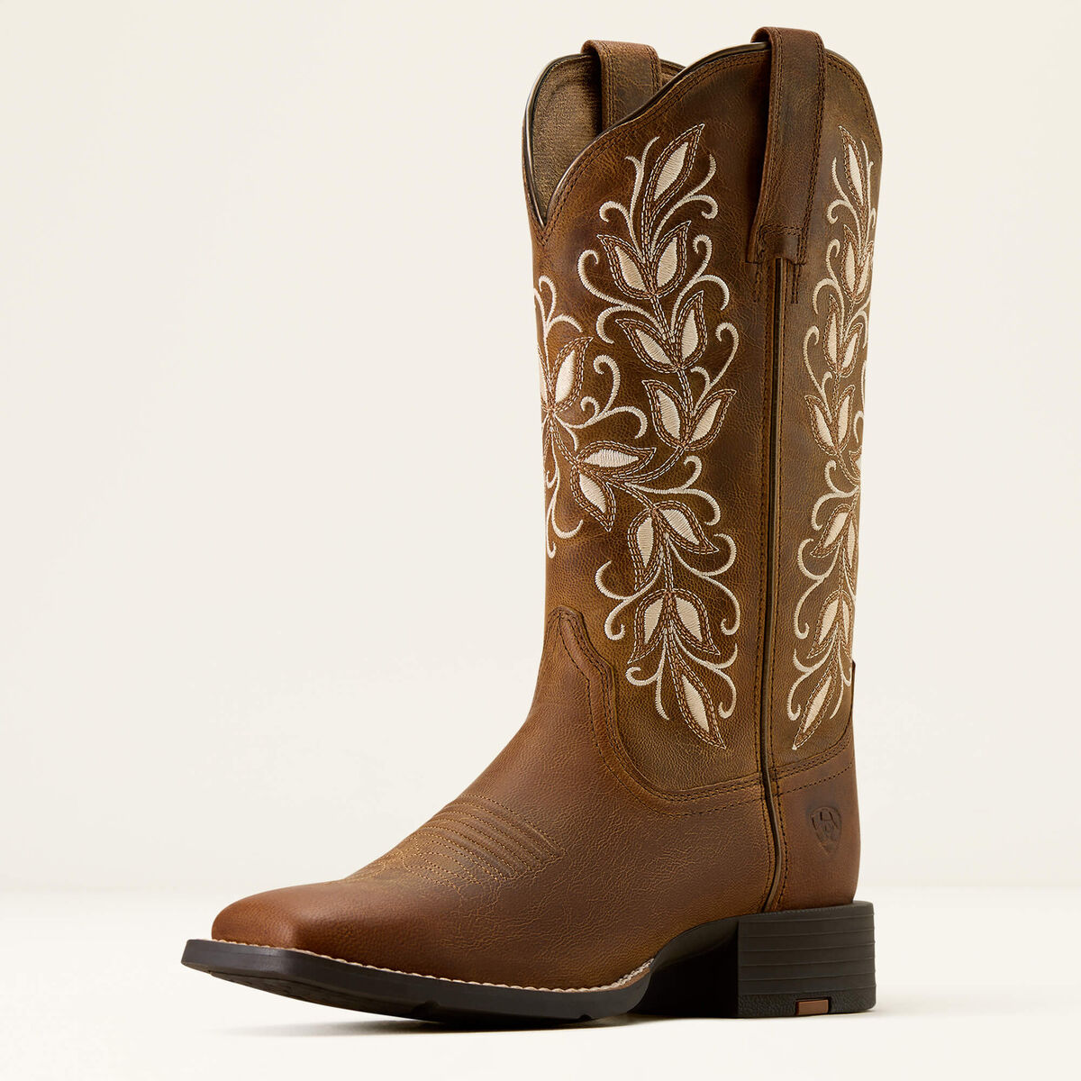 Round Up Holly Wide Square Toe Western Boot - Pearl