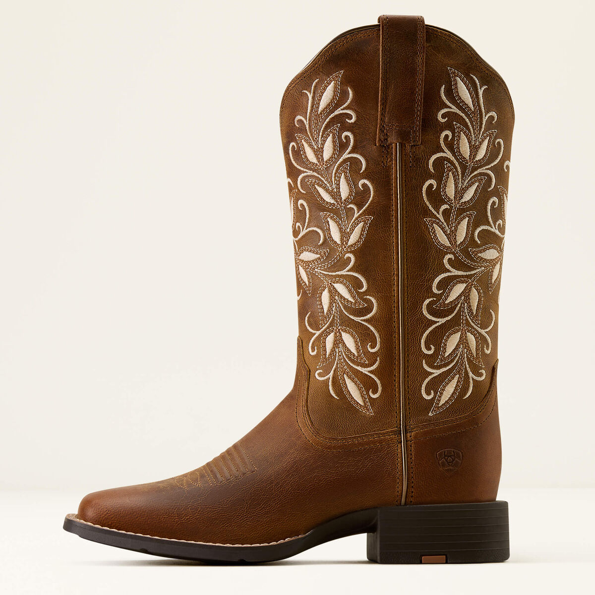 Round Up Holly Wide Square Toe Western Boot - Pearl