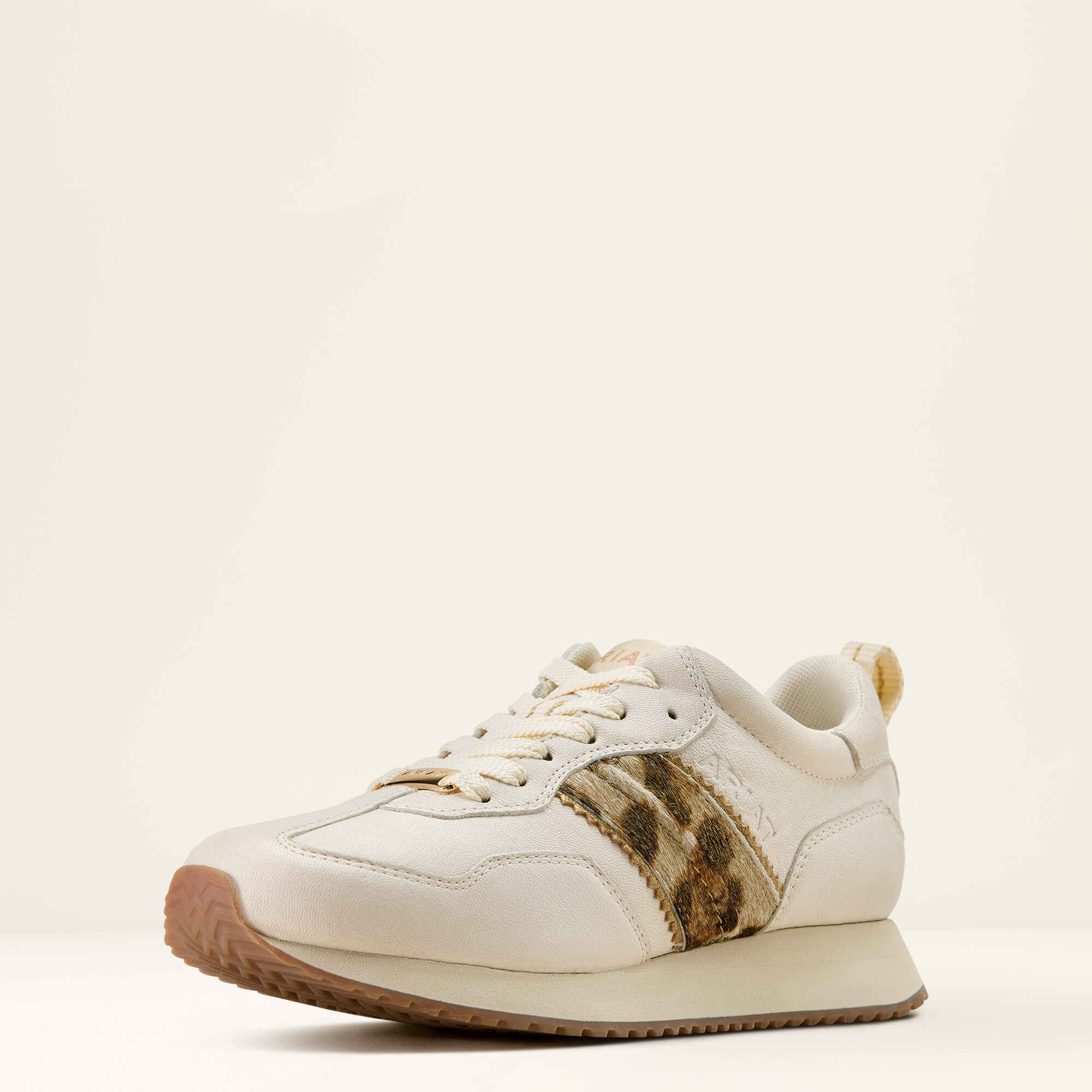 Ranch Runner Shoe 3-4 Front - BRIGHT CREAM|GILDED LEOPARD HAIR ON