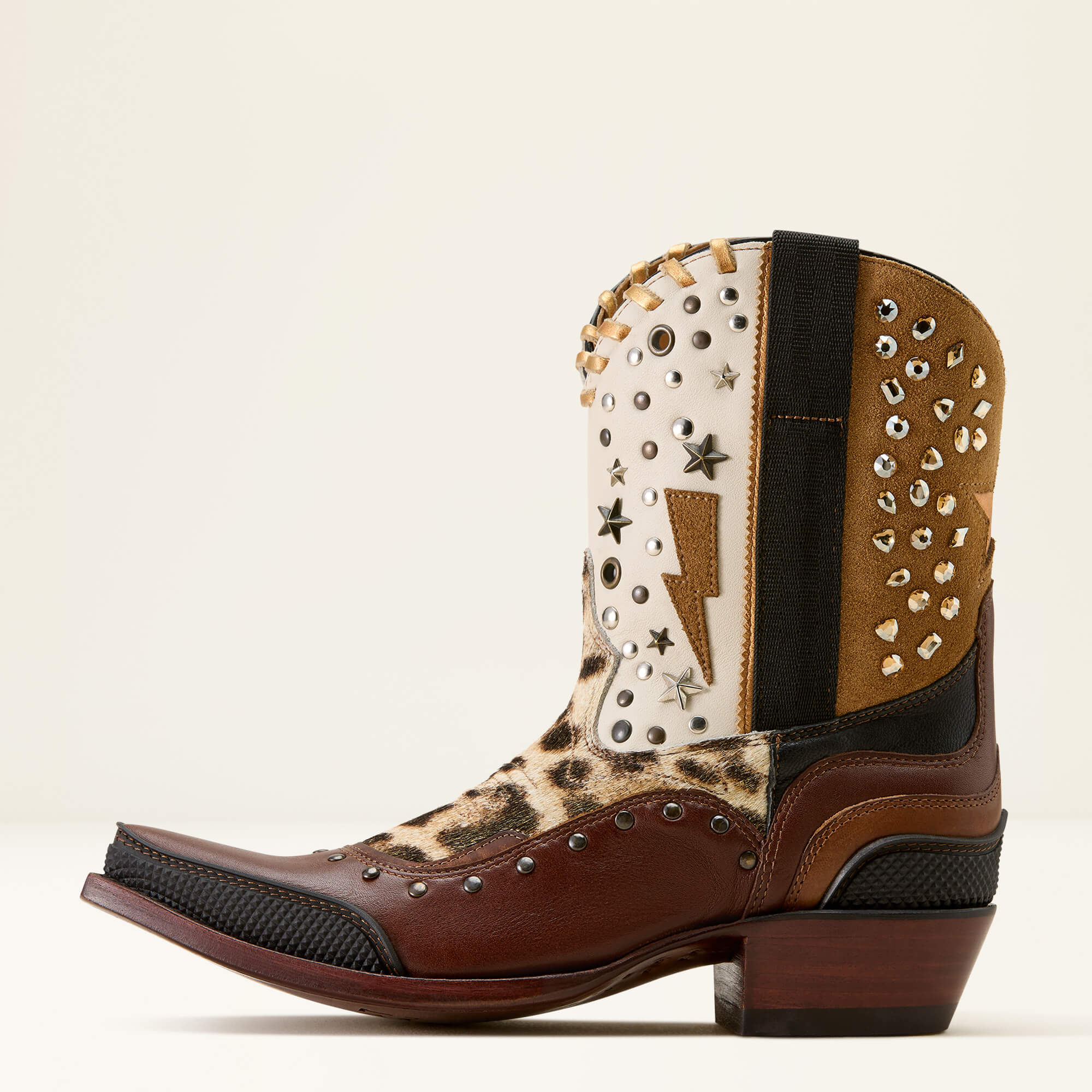 Superstarz X Toe Western Boot Side - GOLDEN HOUR|GILDED LEOPARD HAIR ON