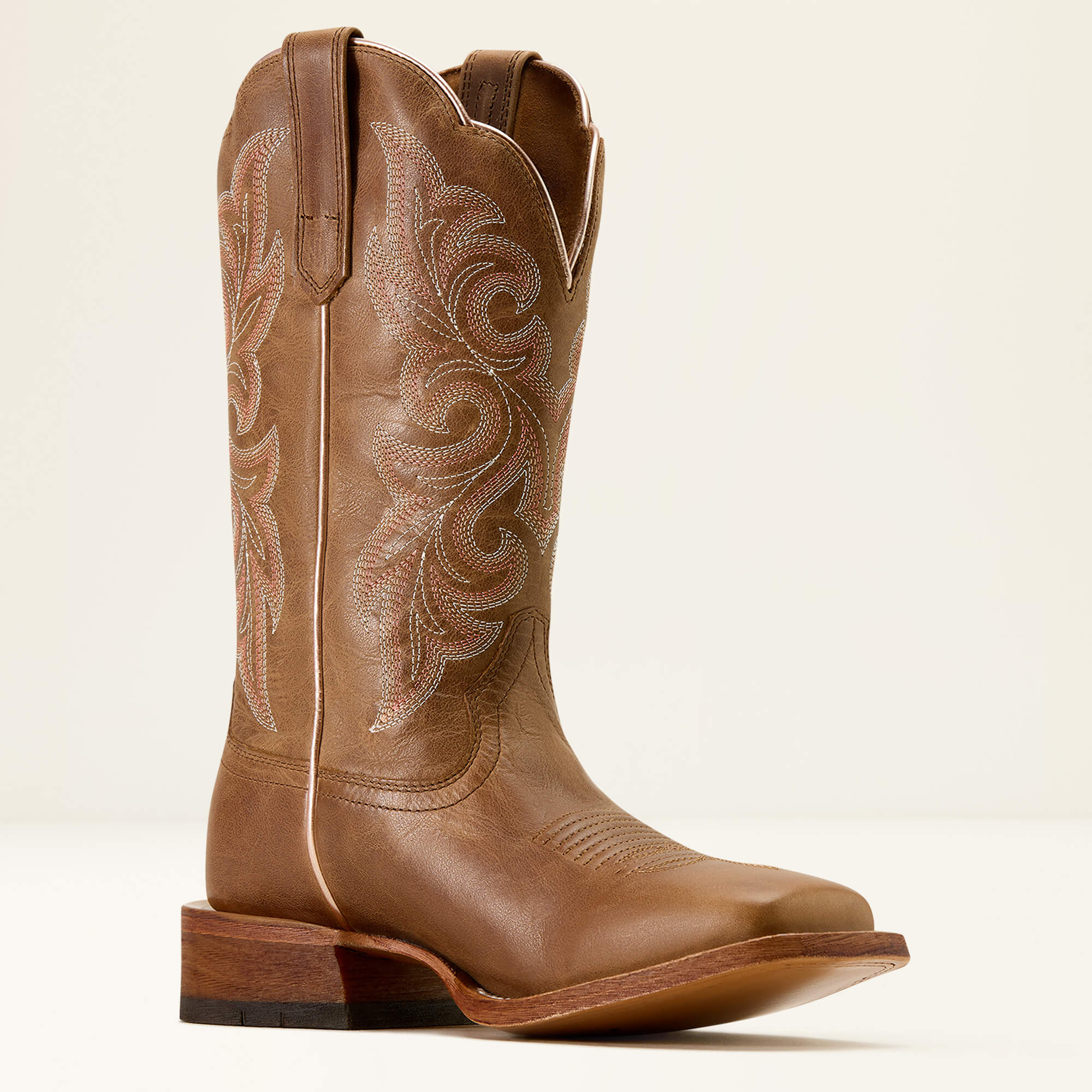 County Lane Wide Square Toe Western Boot Medial - NATURAL TAN