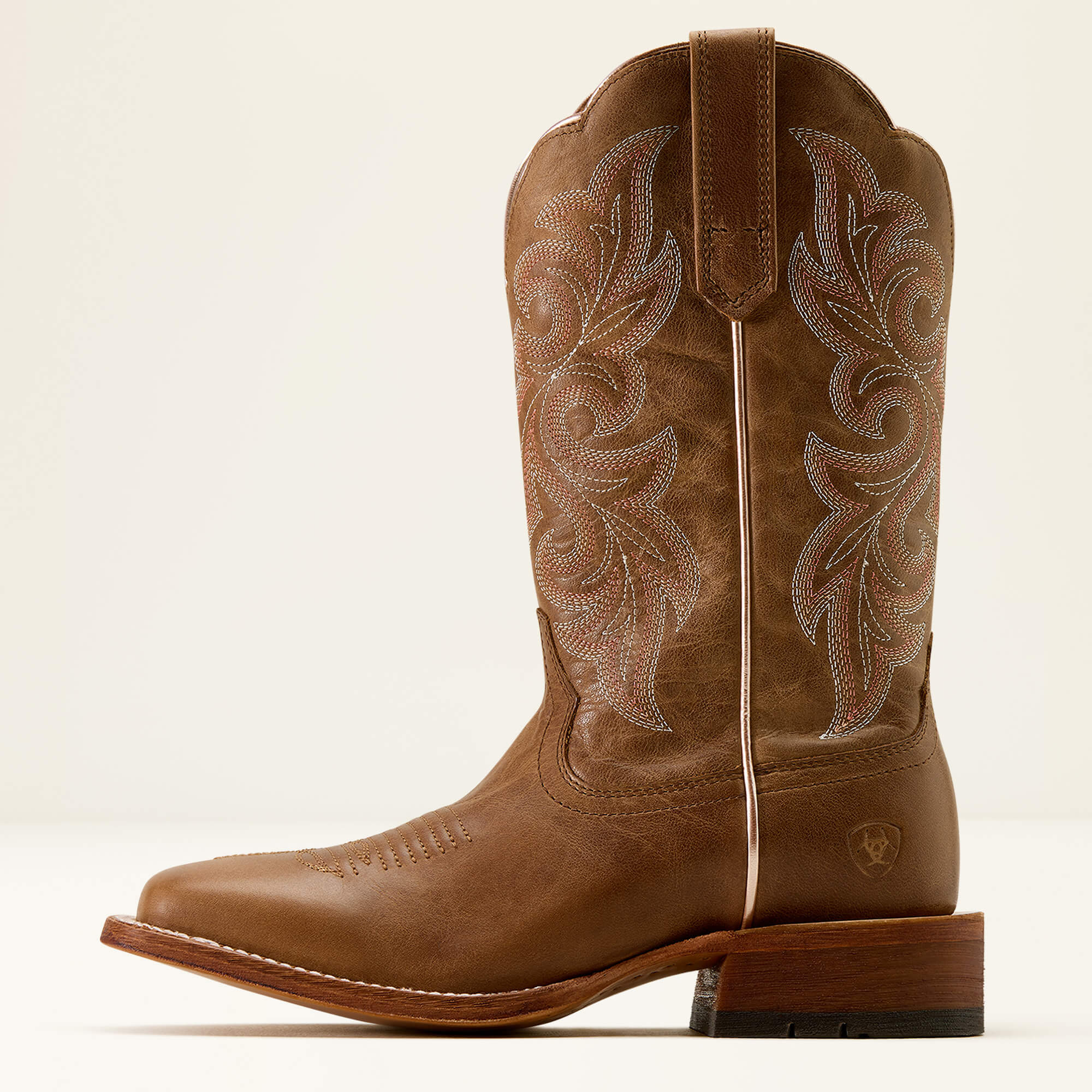 County Lane Wide Square Toe Western Boot Side - NATURAL TAN