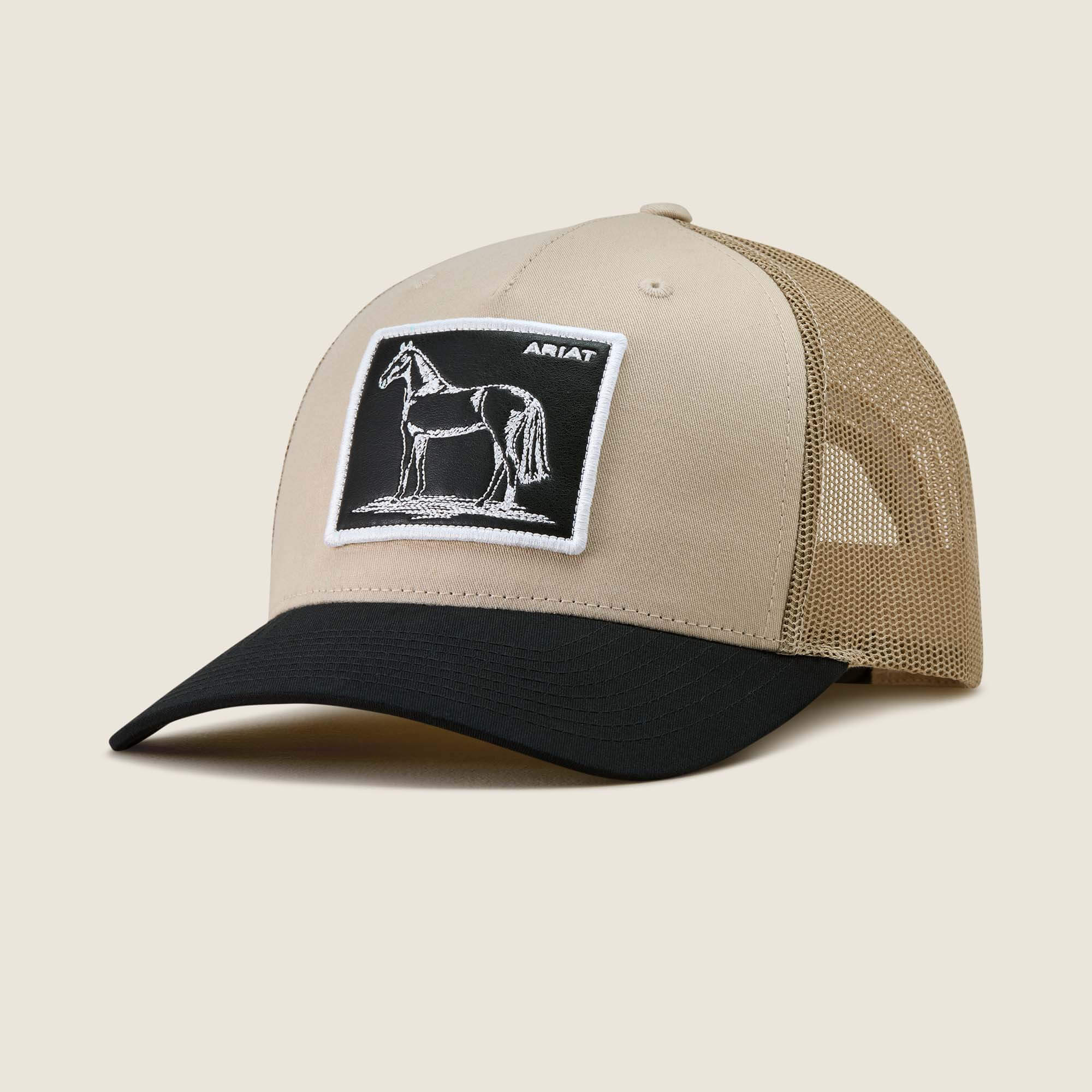 Countryside Trucker Hat Front - BROWN RICE|BLACK