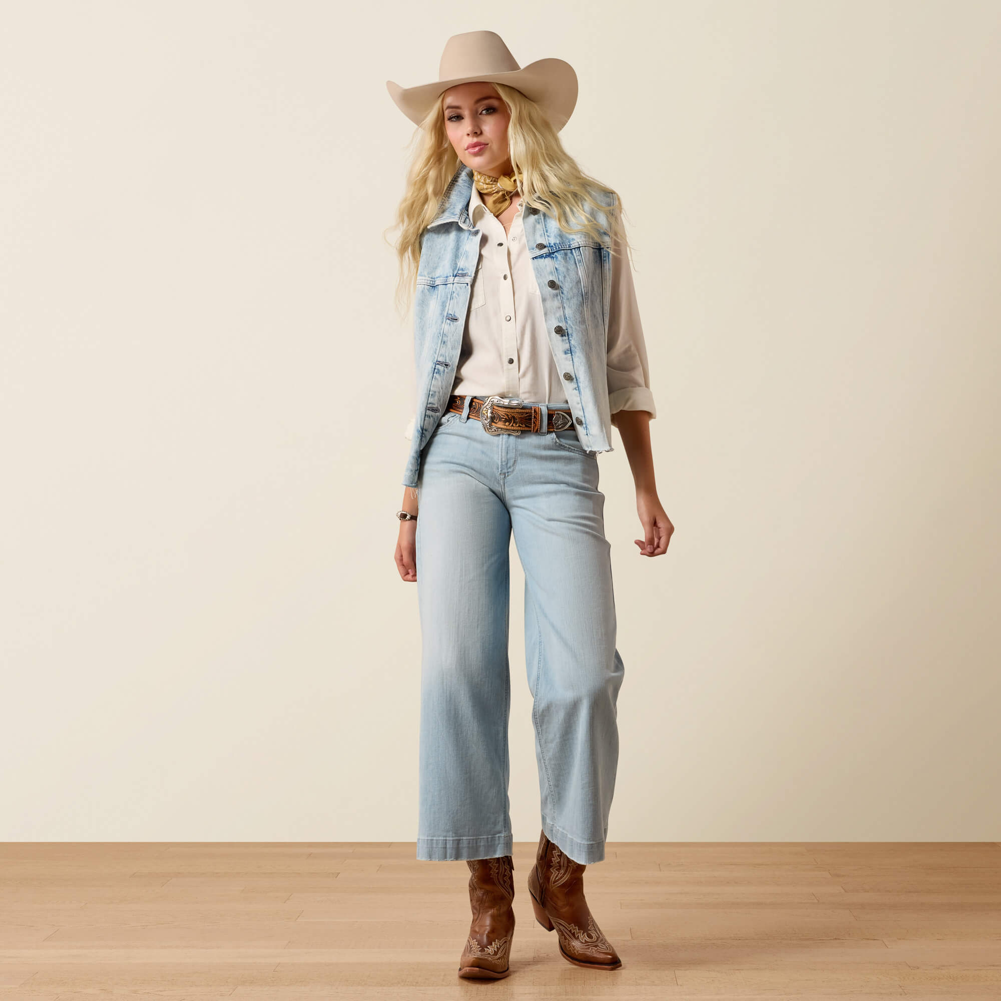 Perfect Rise Clare Wide Leg Crop Jeans Full - CLAREMONT