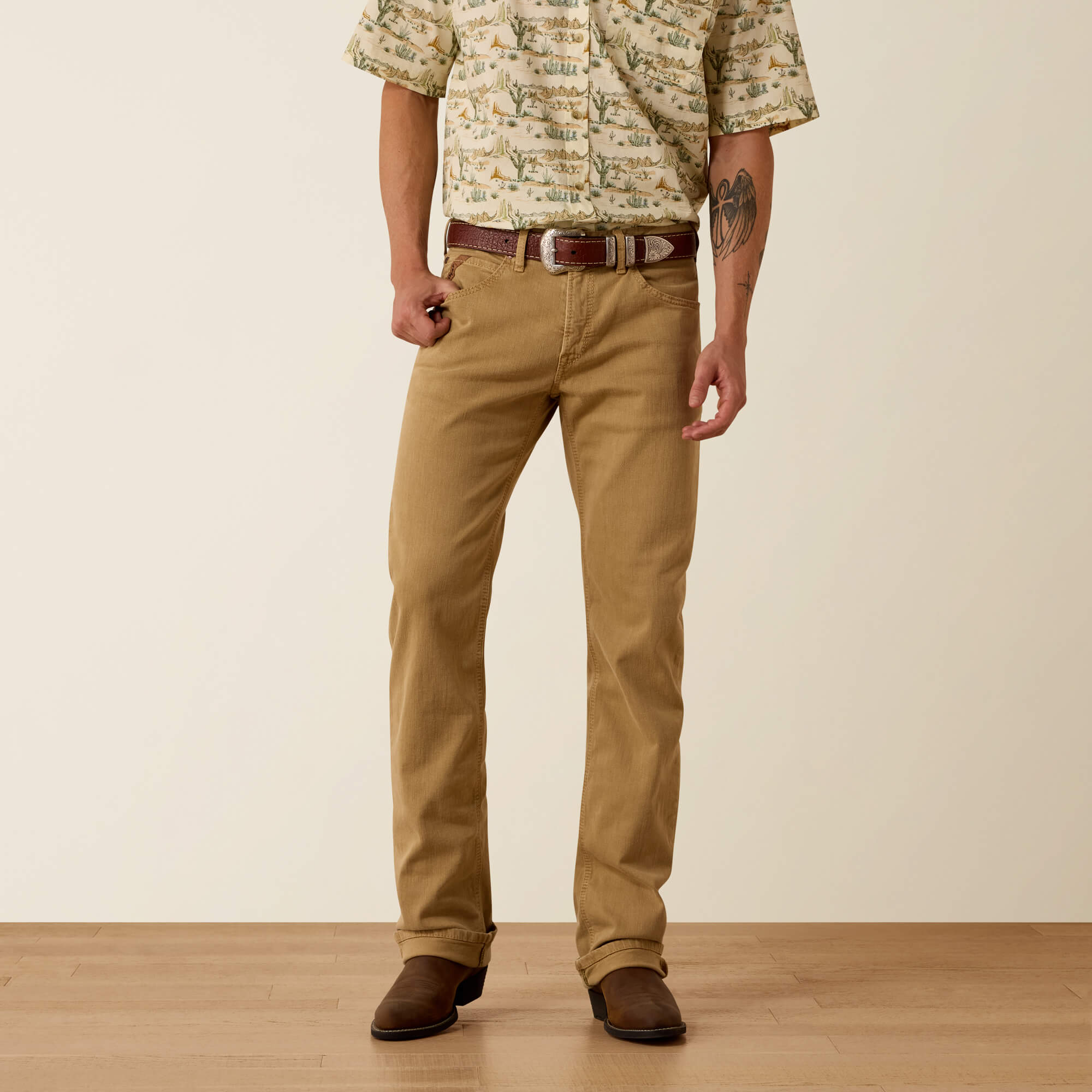 M5 Straight Oliver Straight Leg Jeans Front - DARK KHAKI