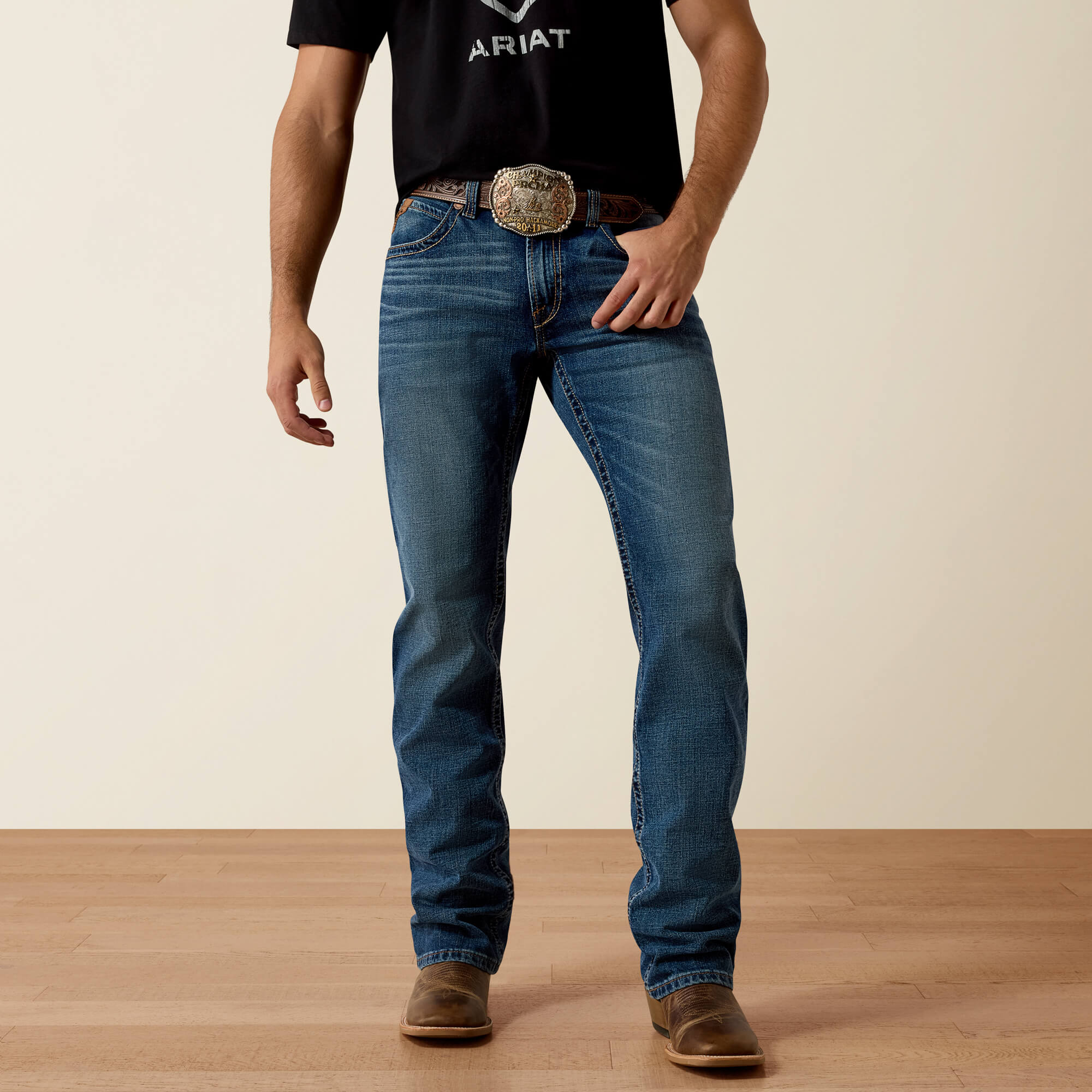 M4 Relaxed Thornton Boot Cut Jeans Front - HEATH