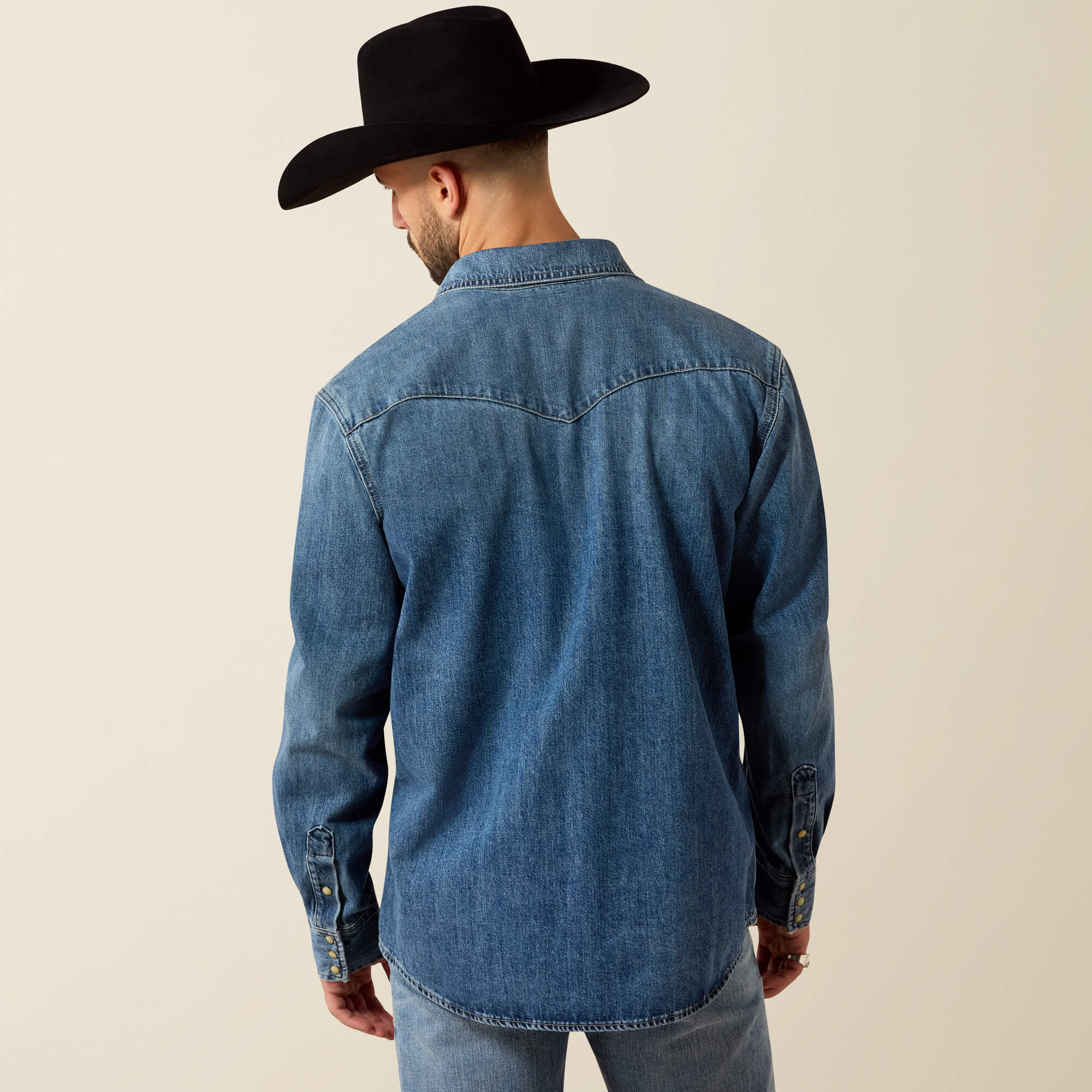 Sawtooth Denim Retro Fit Shirt Back - RUSTY