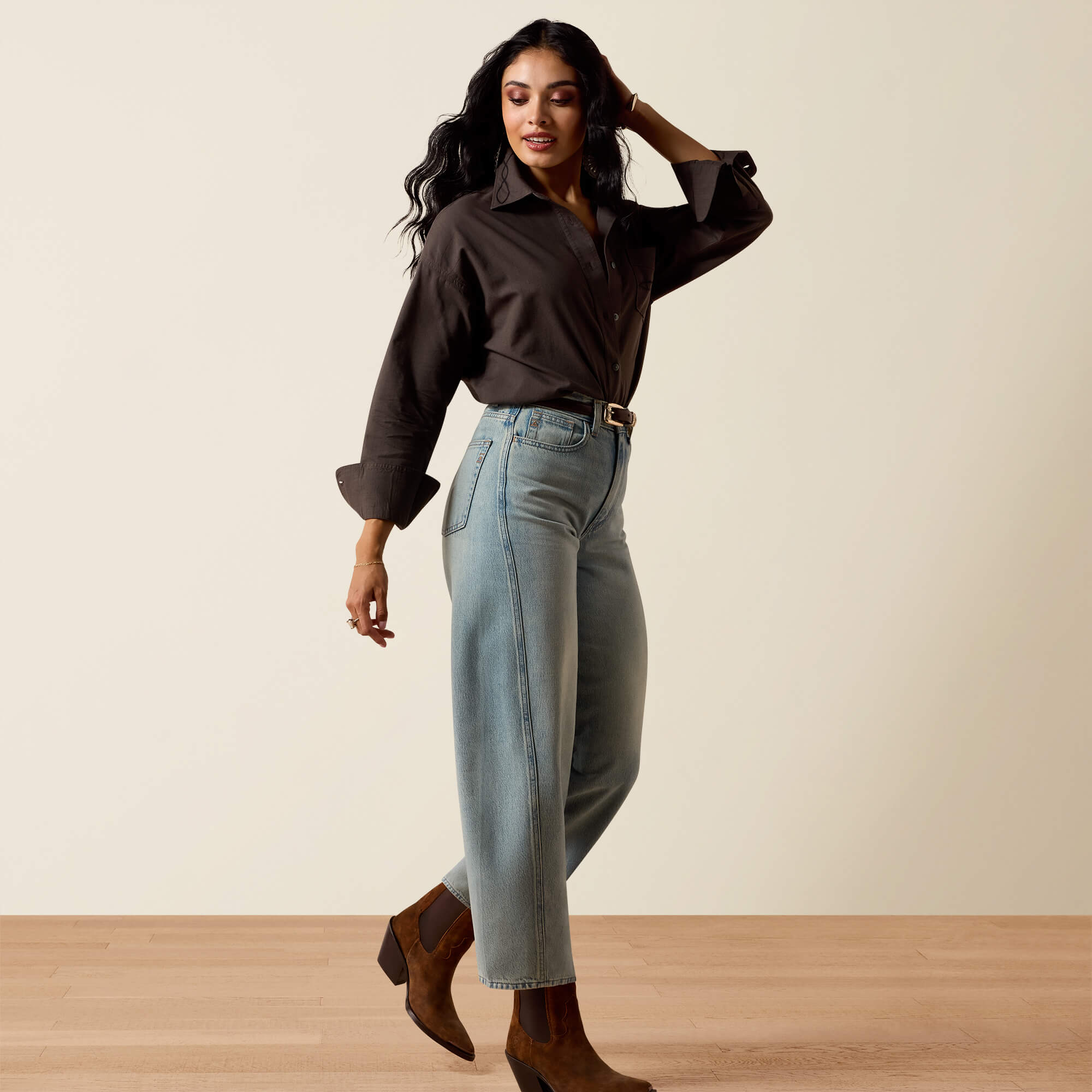 Ultra High Rise Jazmine Barrel Jeans Full - MERRIMACK