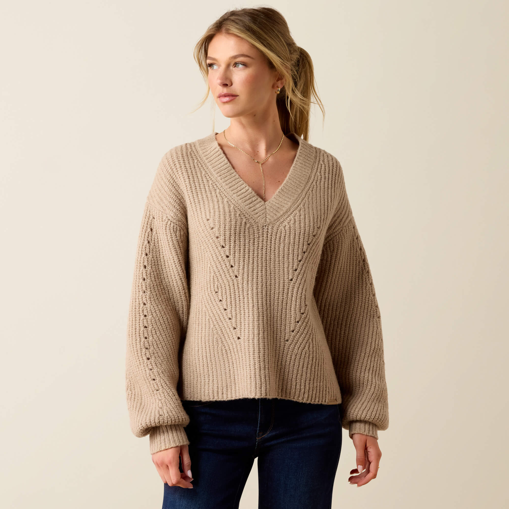 Blaydon Sweater Front - OATMEAL
