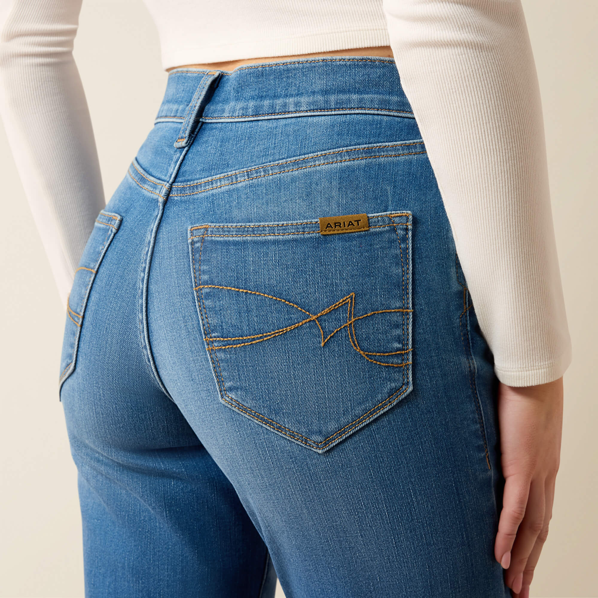 High Rise Revel Vilma Slim Ultrastretch Straight Leg Jeans Back - POMONA