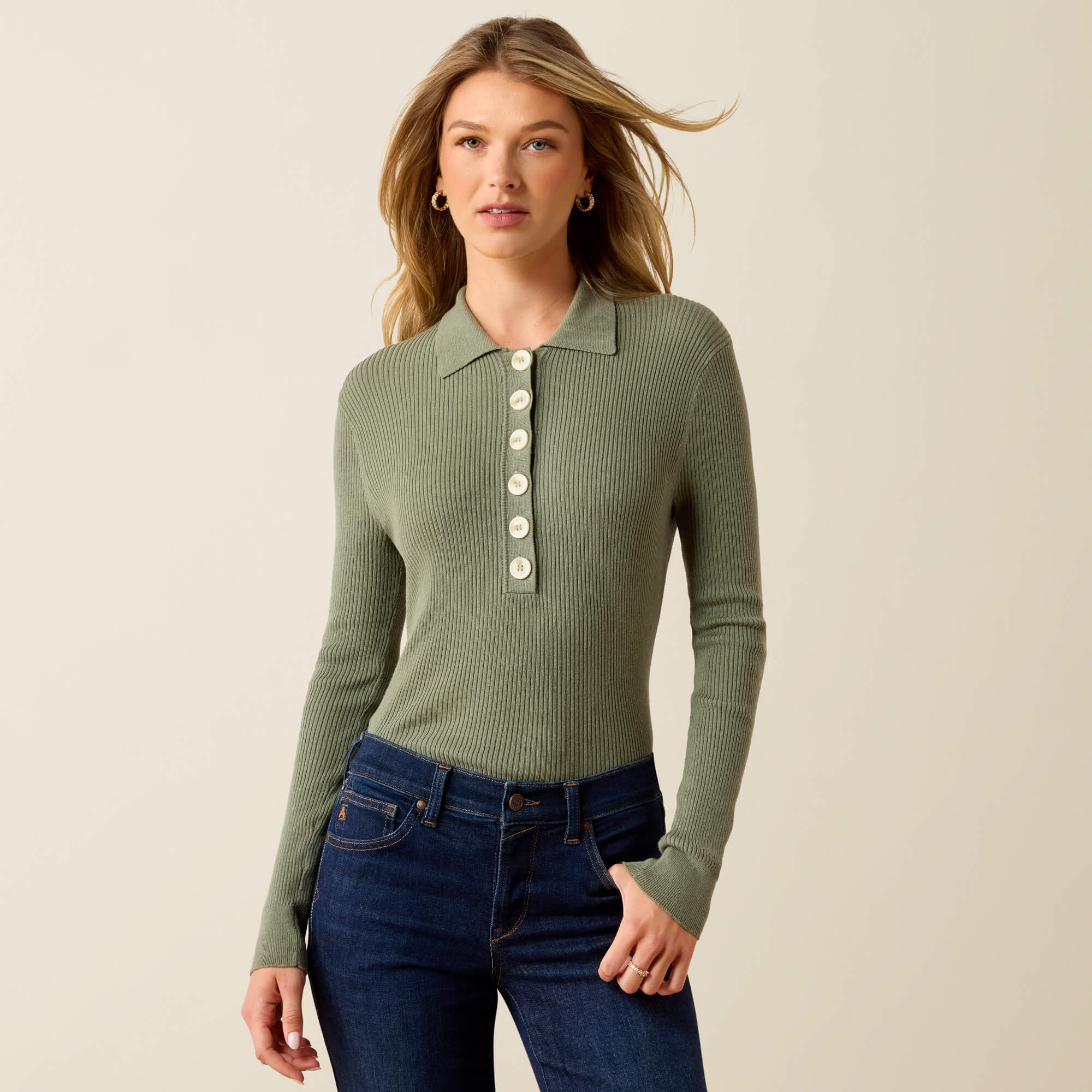 Winsthorpe Sweater Front - SEA SPRAY