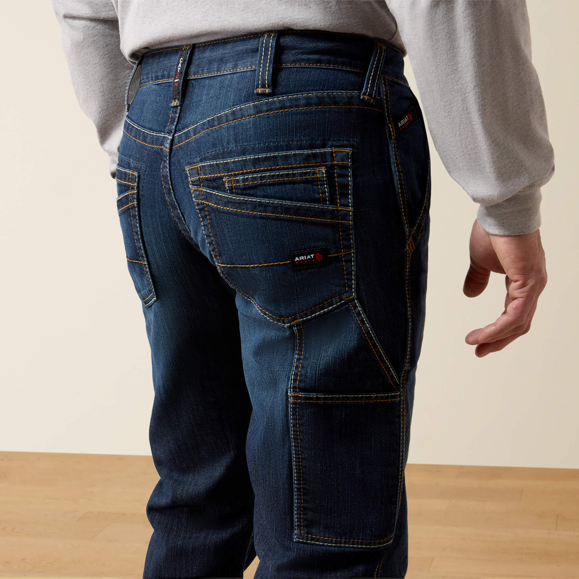 FR M5 Straight DuraLight Workhorse Stretch Straight Leg Jeans Back - LASSEN