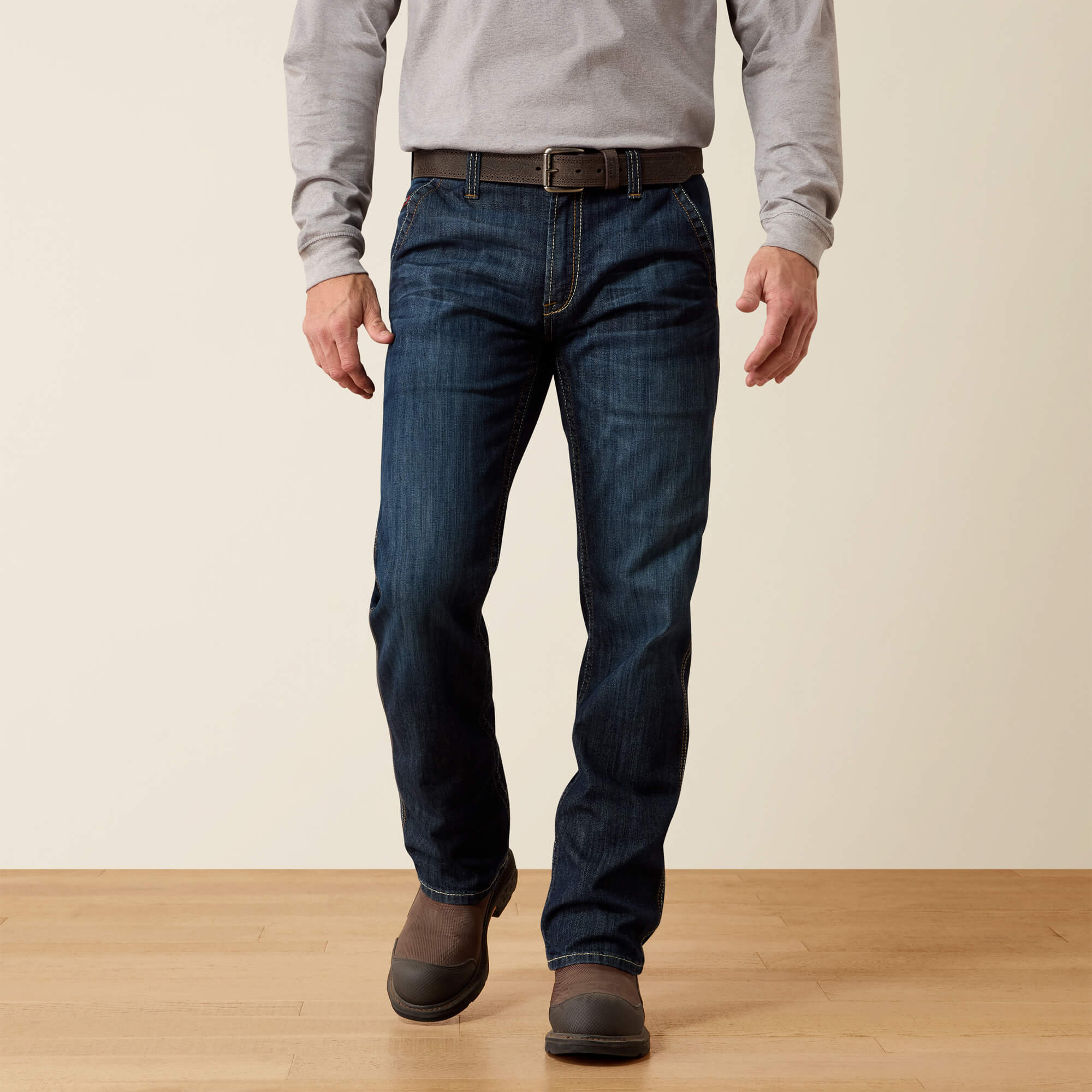 FR M5 Straight DuraLight Workhorse Stretch Straight Leg Jeans Front - LASSEN
